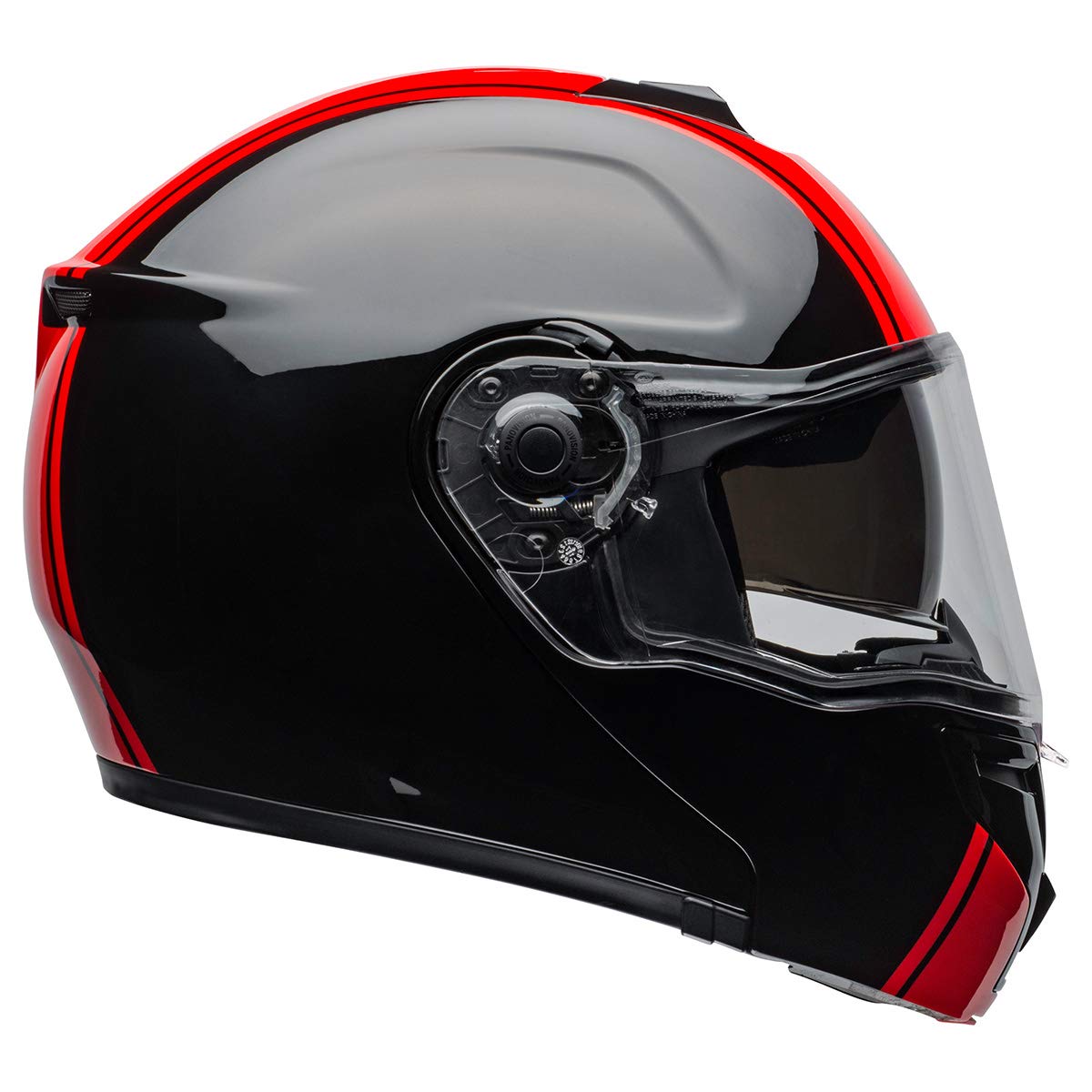BELL SRT Modular Motorcycle Helmet (Ribbon Gloss Black/Red) - DOT Certified, Medium Size for Men & Women - Perfect for Street Biking, Commuting & Touring