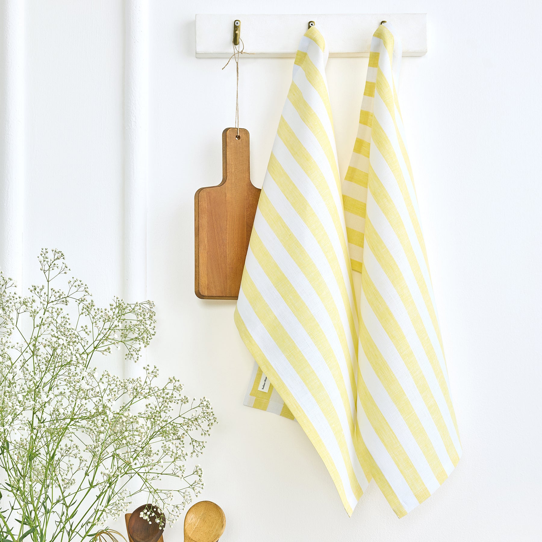 Sorrento Stripe Cotton Kitchen Towels Set of 2 - Absorbent Dish Towels for Drying Dishes, Cleaning Countertops - Perfect for Kitchen, Restaurant & Home Use