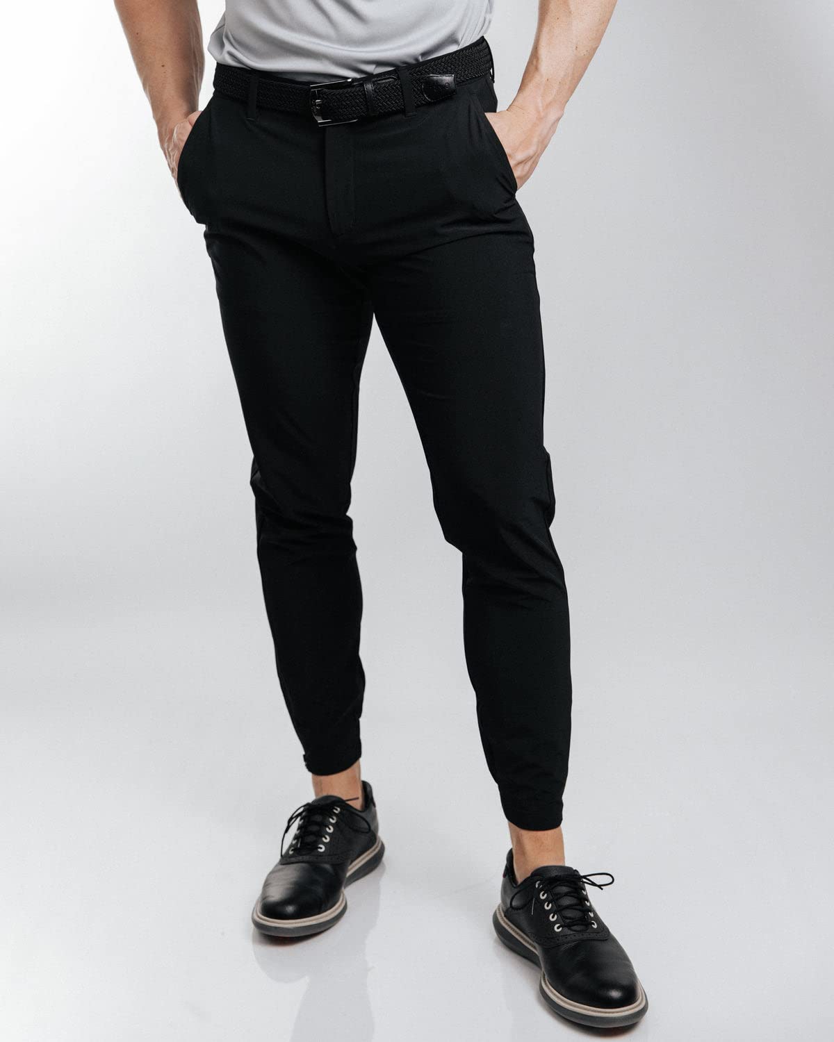 **Primo Golf Jogger Pants for Men - Lightweight 4-Way Stretch Golf Trousers with 4 Pockets, Inner Gel Waistband & Elastic Zipper Ankles - Perfect for Golfing, Travel & Casual Wear**