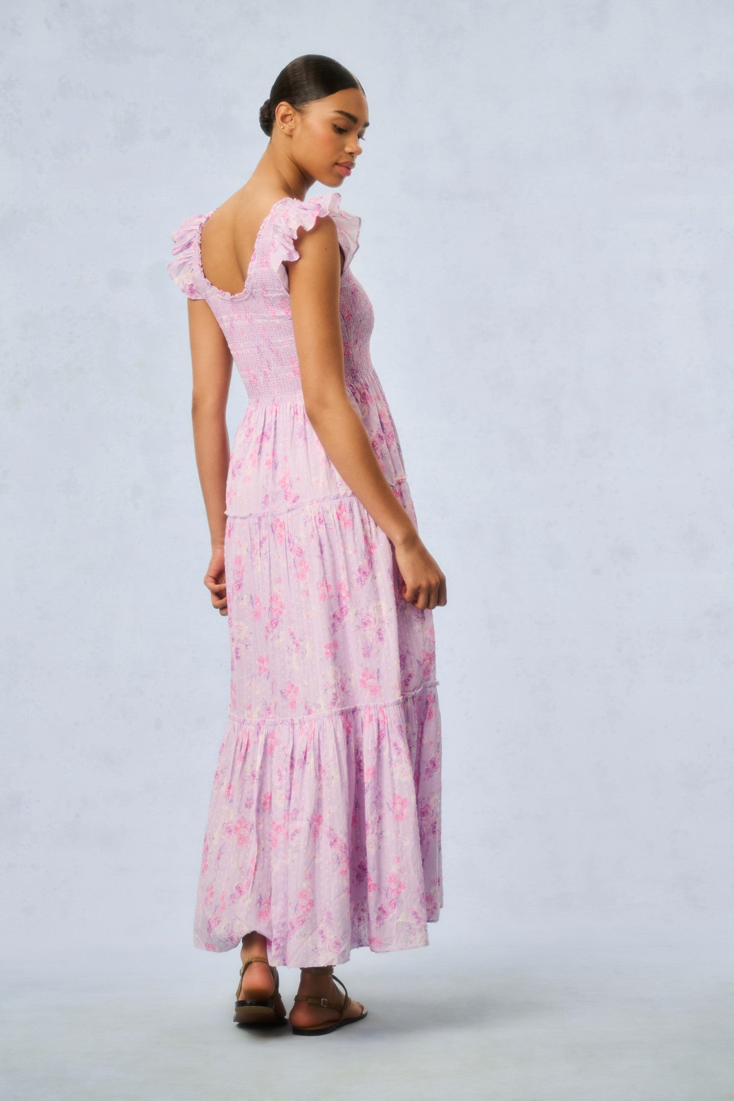 Chessie Floral Print Cotton Maxi Dress for Women - Summer Beach Boho Style Long Dress for Vacation, Date Night & Outdoor Parties