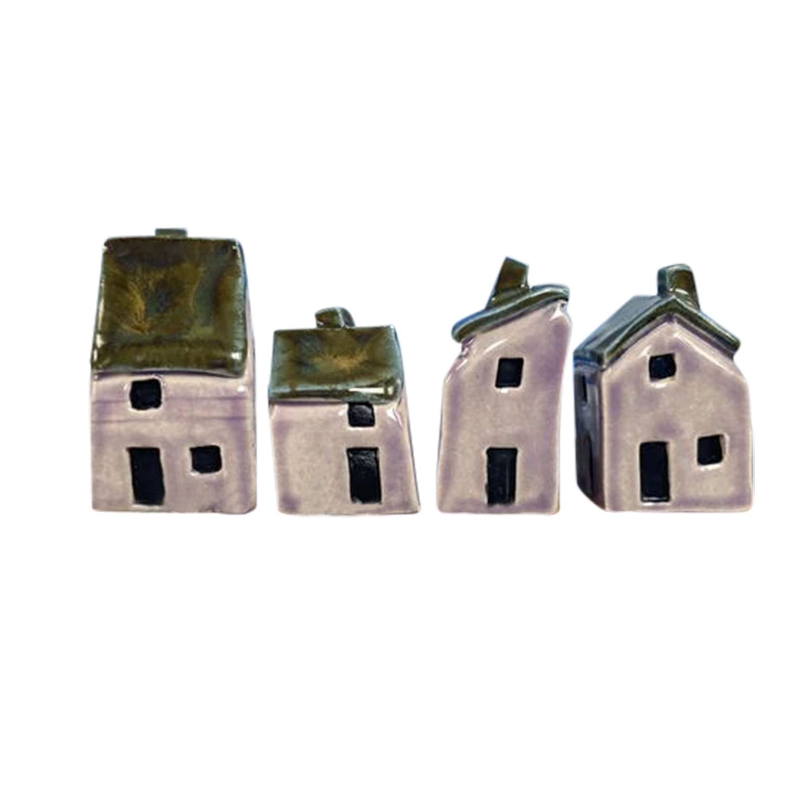 Kiosan Mini House Collectible - Handcrafted Small Villa Model for Desk Decor, Study Ornaments & Gift (H, One Size) | Perfect for Home Office, Bookshelf Display & Relaxation Therapy