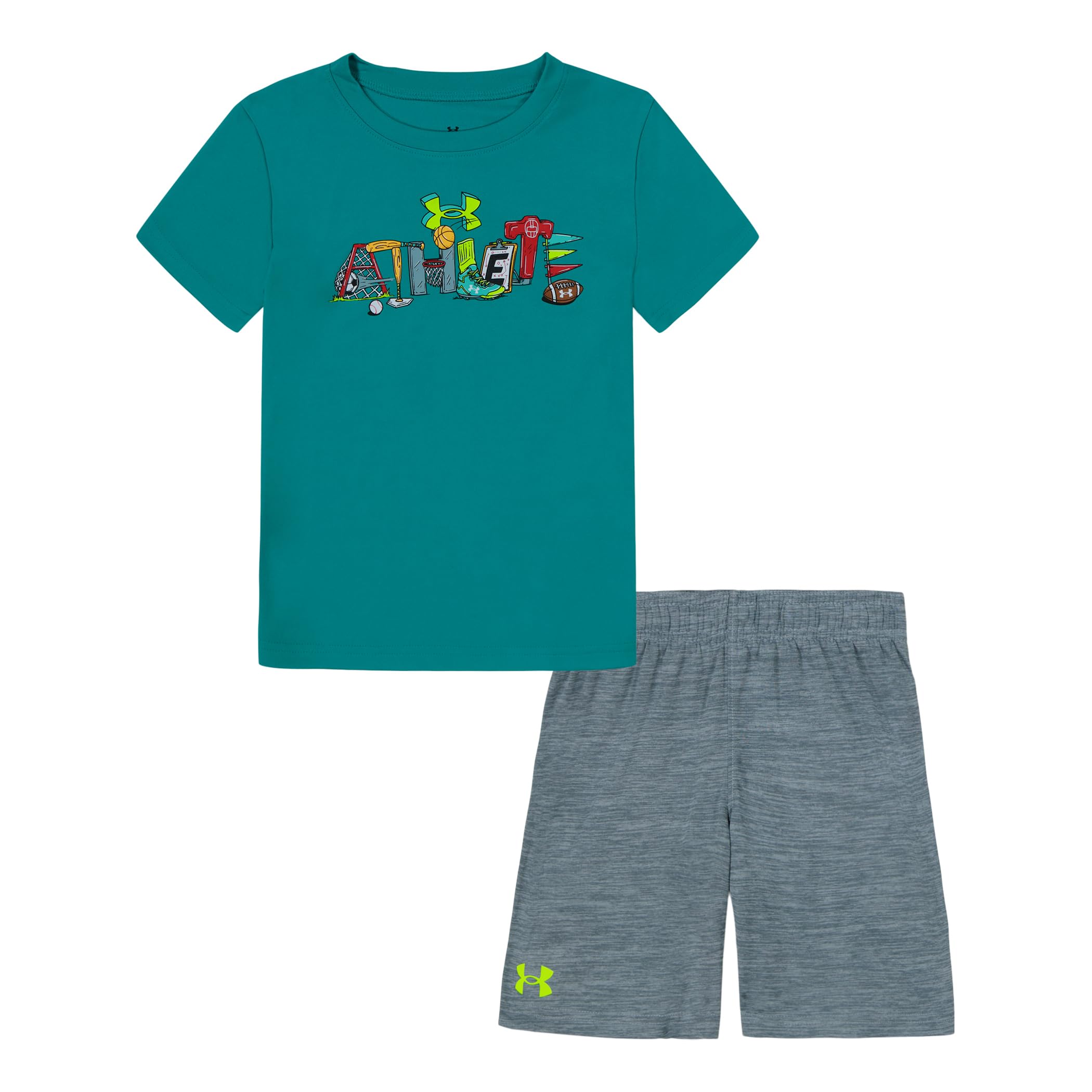 Under Armour Baby Boys Tee and Short Set - Lightweight, Breathable Short Sleeve & Tank Top Outfit for Active Toddlers - Perfect for Playtime, Daycare & Summer Adventures
