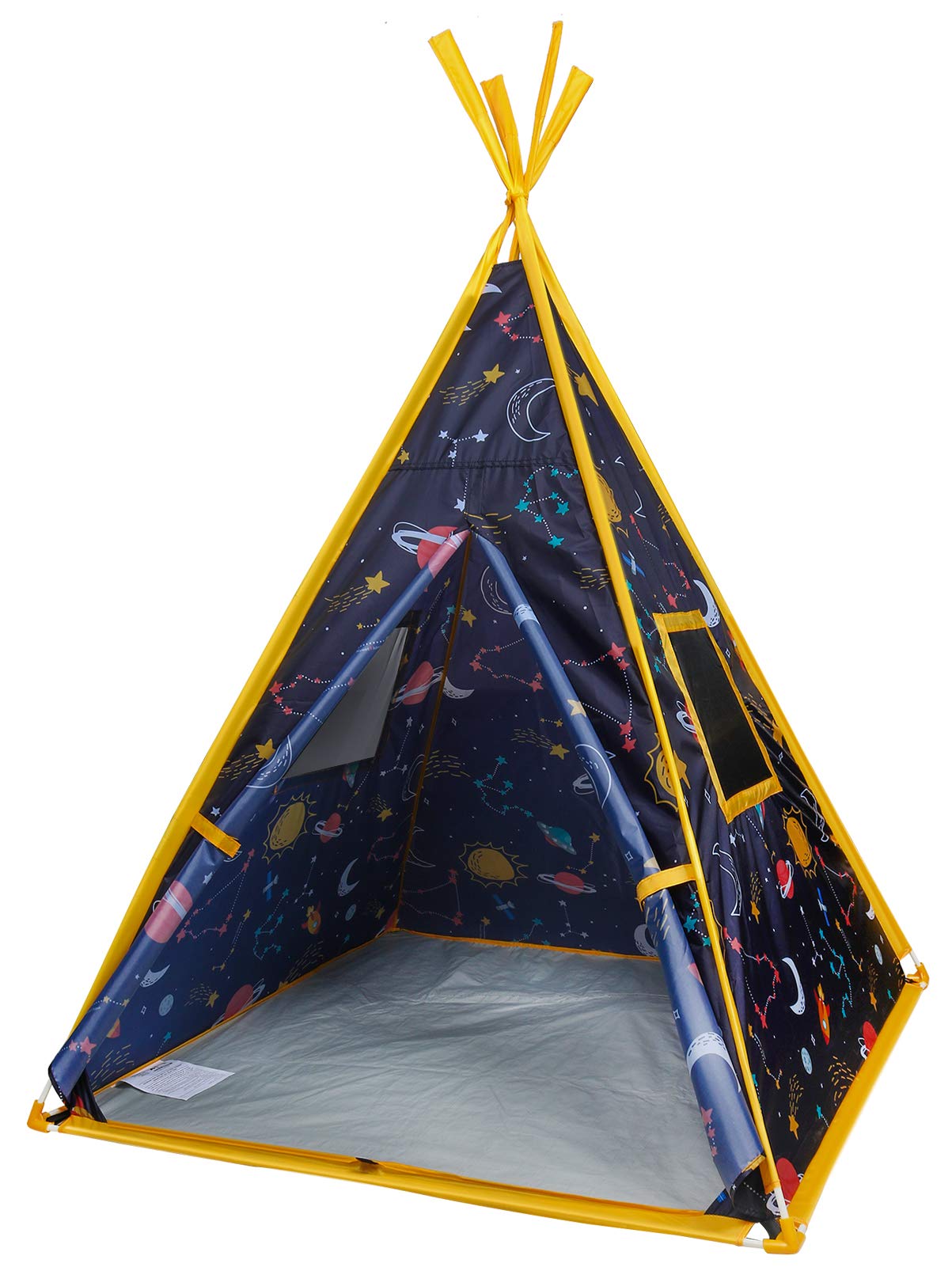 Kids Teepee Tent - 44”x44”x61” Large Playhouse with Galaxy Space Design, Indoor & Outdoor Play Tent for Boys & Girls | Perfect Gift for Birthday, Camping & Pretend Play