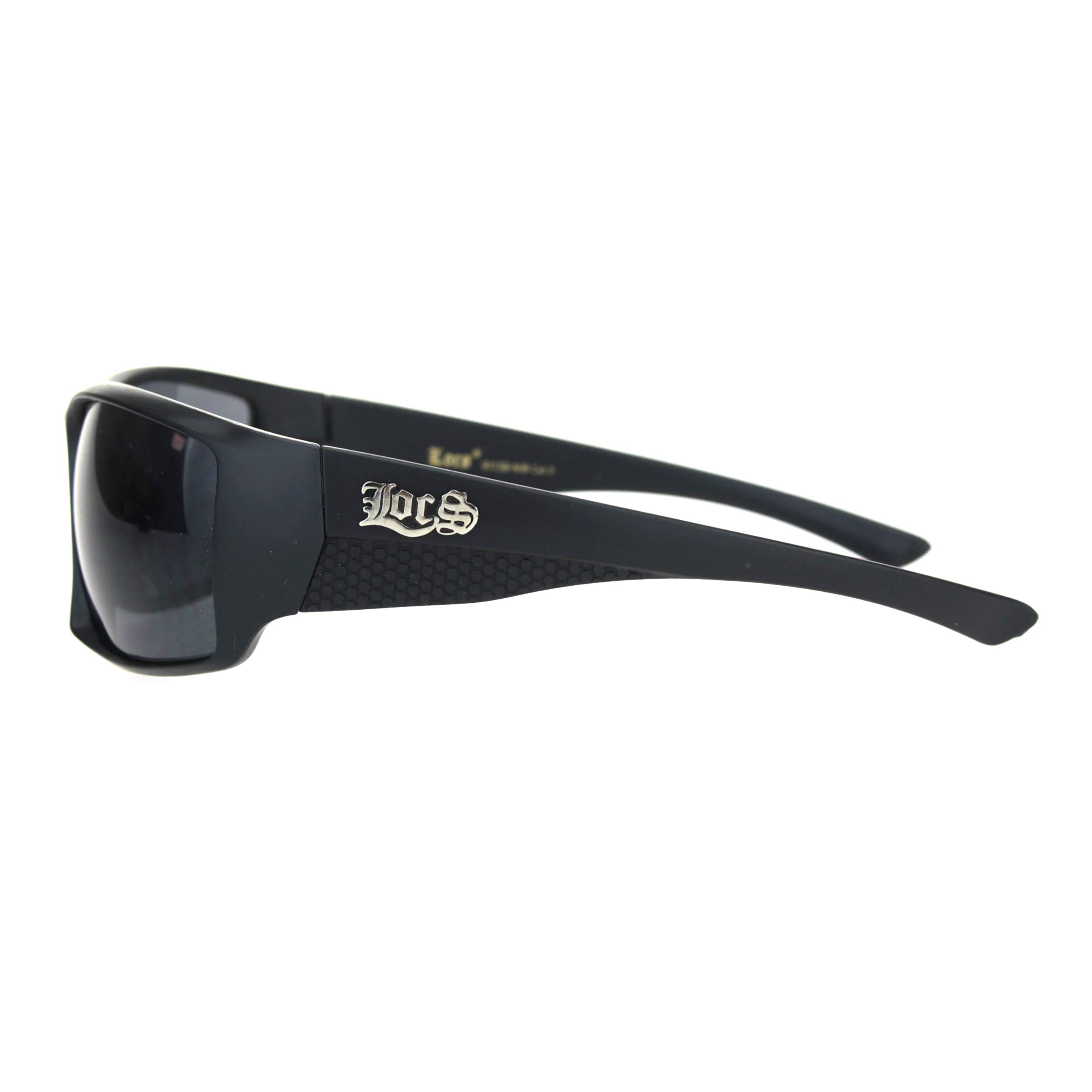 Hardcore Locs Sunglasses for Men - UV 400 Protection, Rectangular Wrap Around Frame in Black - Perfect for Outdoor Sports, Driving & Summer Fashion