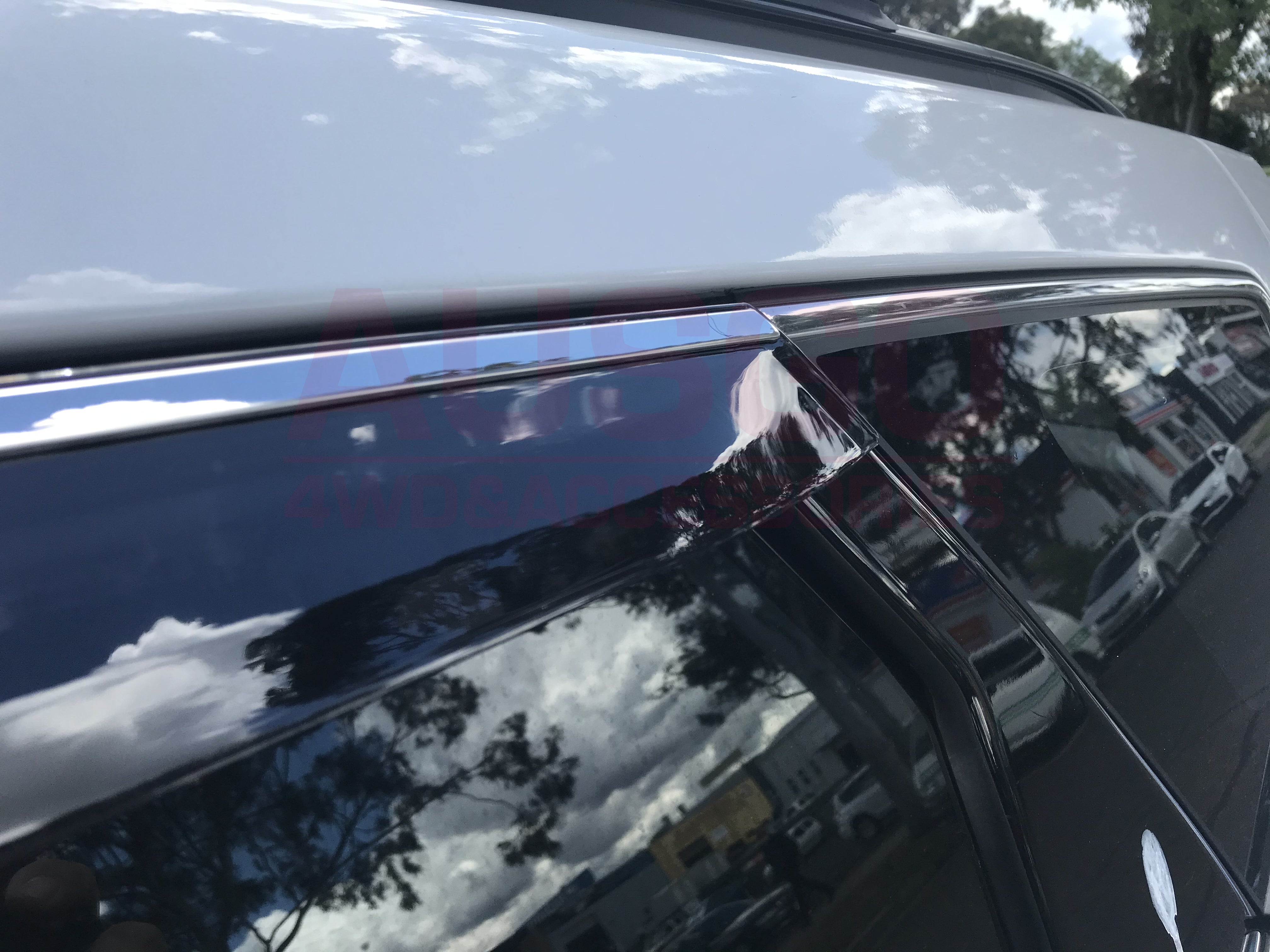 Stainless Steel Window Deflectors for Hyundai Santa Fe DM (2012-2018) - Rain Guards & Vent Visors for All-Weather Protection - Perfect for Rainy Days & Highway Driving