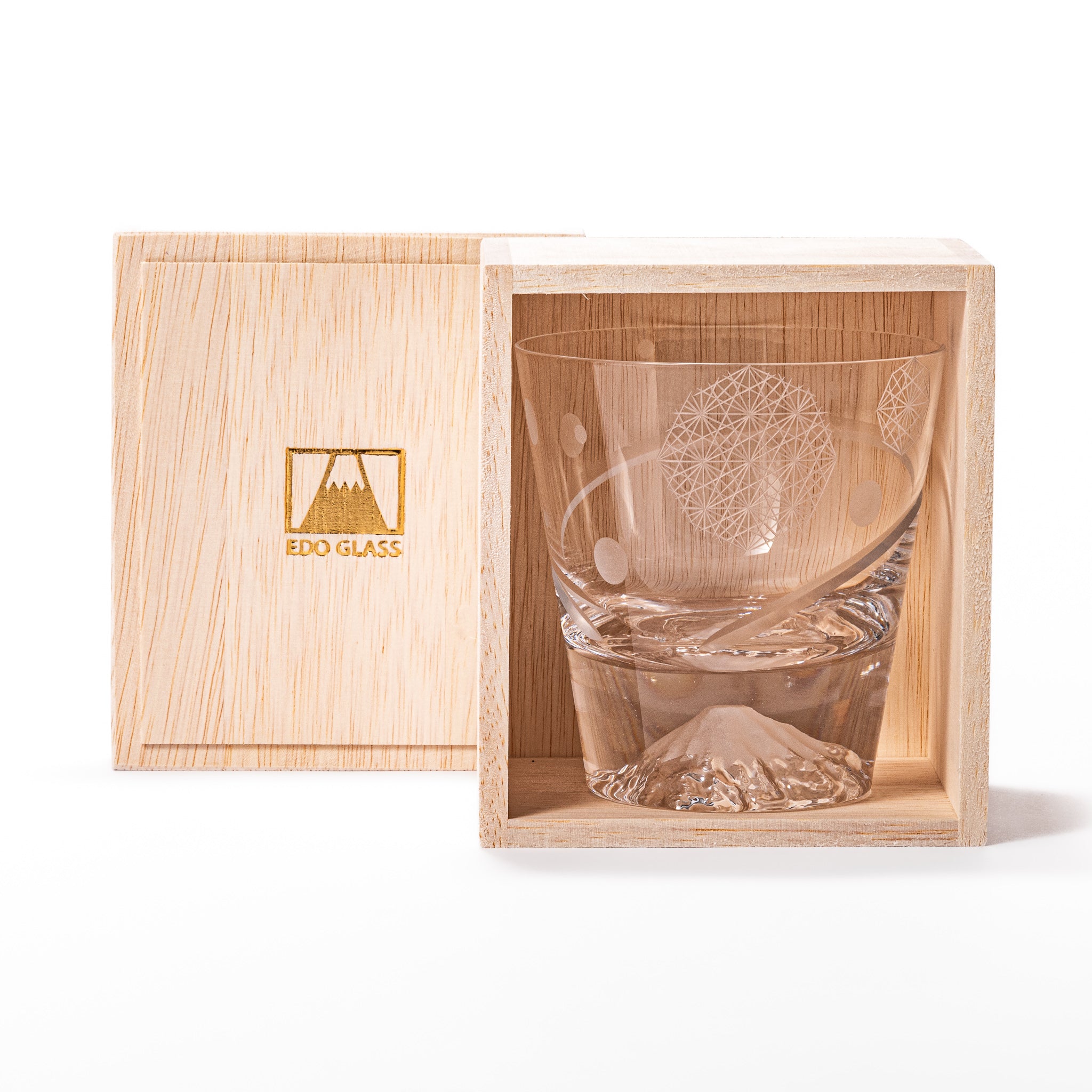 Tajima Mount Fuji Glowing Rocks Glass - Japanese Whiskey Tumbler with LED Base for Cocktails, Barware & Home Decor - Perfect for Parties, Gifts & Nightlight