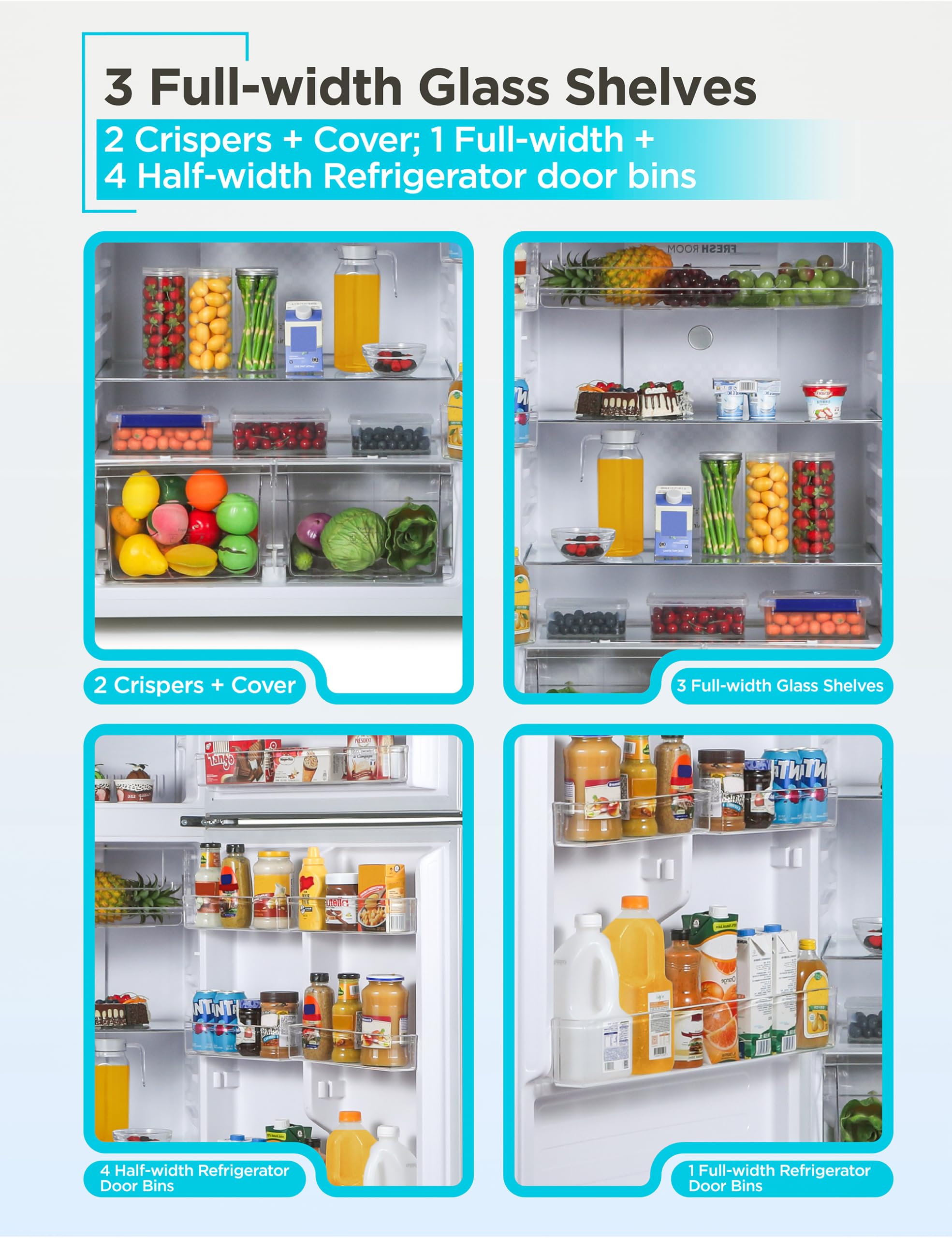 BLACK+DECKER 16.4 Cu. Ft. Top Freezer Refrigerator with Adjustable Temperature Controls, Auto Defrost, Energy Efficient Full Size Kitchen Fridge (BR1640KB, Black) - Perfect for Family Homes, Apartments & Restaurants