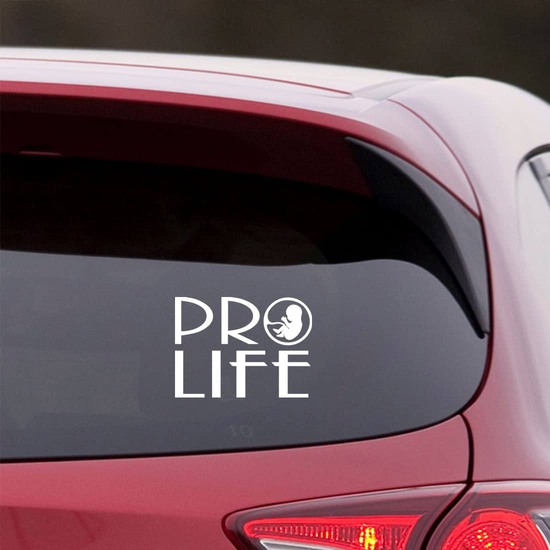 Premium Waterproof Vinyl Decal Stickers (Set of 2) - Baby Pro Life White Design for Laptop, Phone, Helmet, Car Window, Mug & Wall Decor - Perfect for Nursery, Kids Room, Office & Personalization