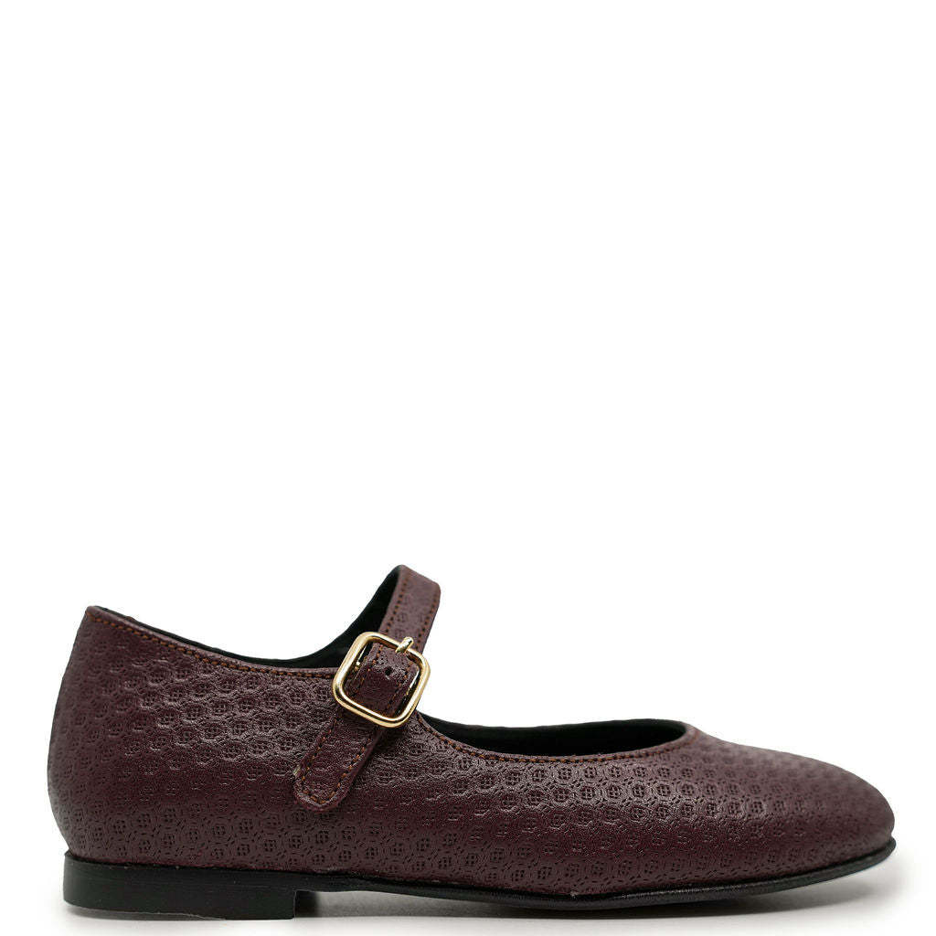 Blublonc Burgundy Pressed Mary Jane Shoes - Women's Classic Comfort Pumps for Work, Wedding & Formal Occasions