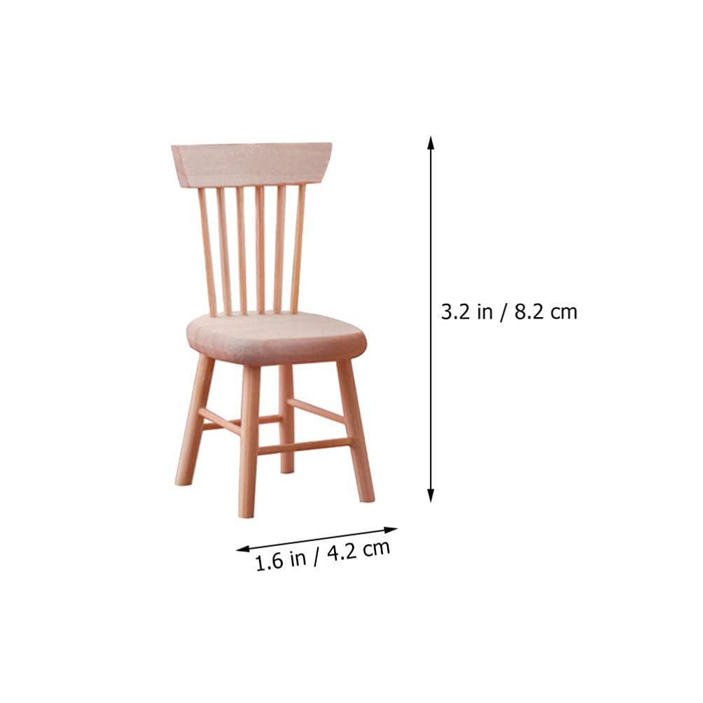2PCS Miniature Wooden Dollhouse Chairs - Tiny House Furniture, DIY Mini Chair for Dollhouse, Small Landscape Props, Wooden Ornament for DIY Tiny House Projects - Perfect for Dollhouse Decor, Miniature Displays & DIY Craft Scenes