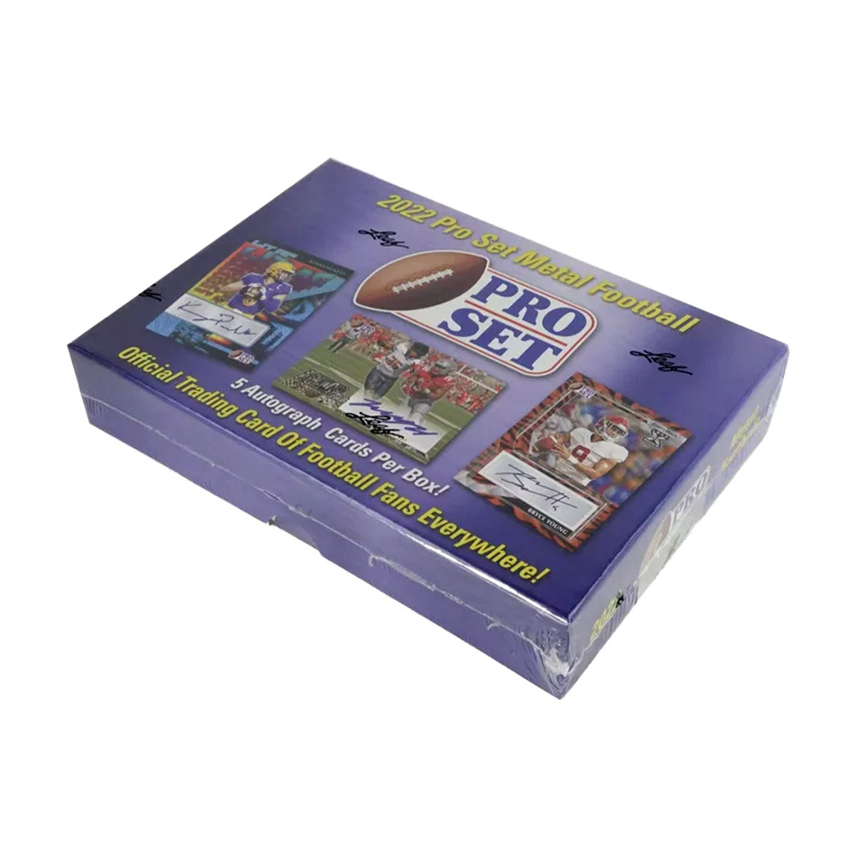 2022 Leaf Pro Set Metal Football Trading Cards Hobby Box - Collectible NFL Player Cards for Sports Fans & Card Collectors - Perfect for Gifts, Investments, and Game Day Excitement
