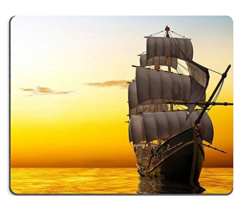 Vintage Sailboat Sunset Gaming Mouse Pad - Non-Slip Large Extended Mousepad for PC, Laptop & Office Desk - Perfect for Gamers, Designers & Work from Home Setup
