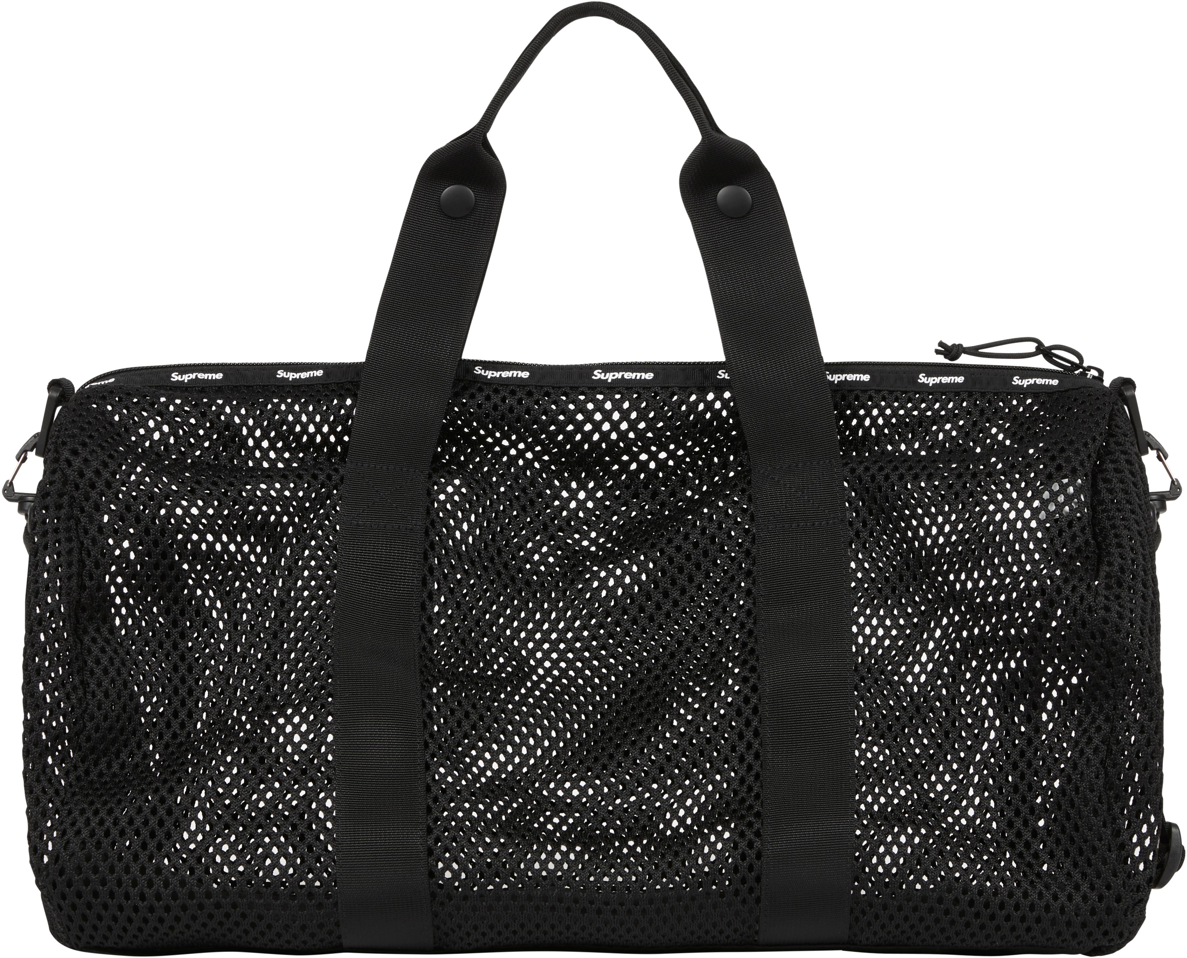 Supreme Mesh Duffle Bag Black - Large Gym Sports Travel Duffel Bag with Ventilation for Men & Women - Perfect for Workout, Travel, and Sports Gear Storage