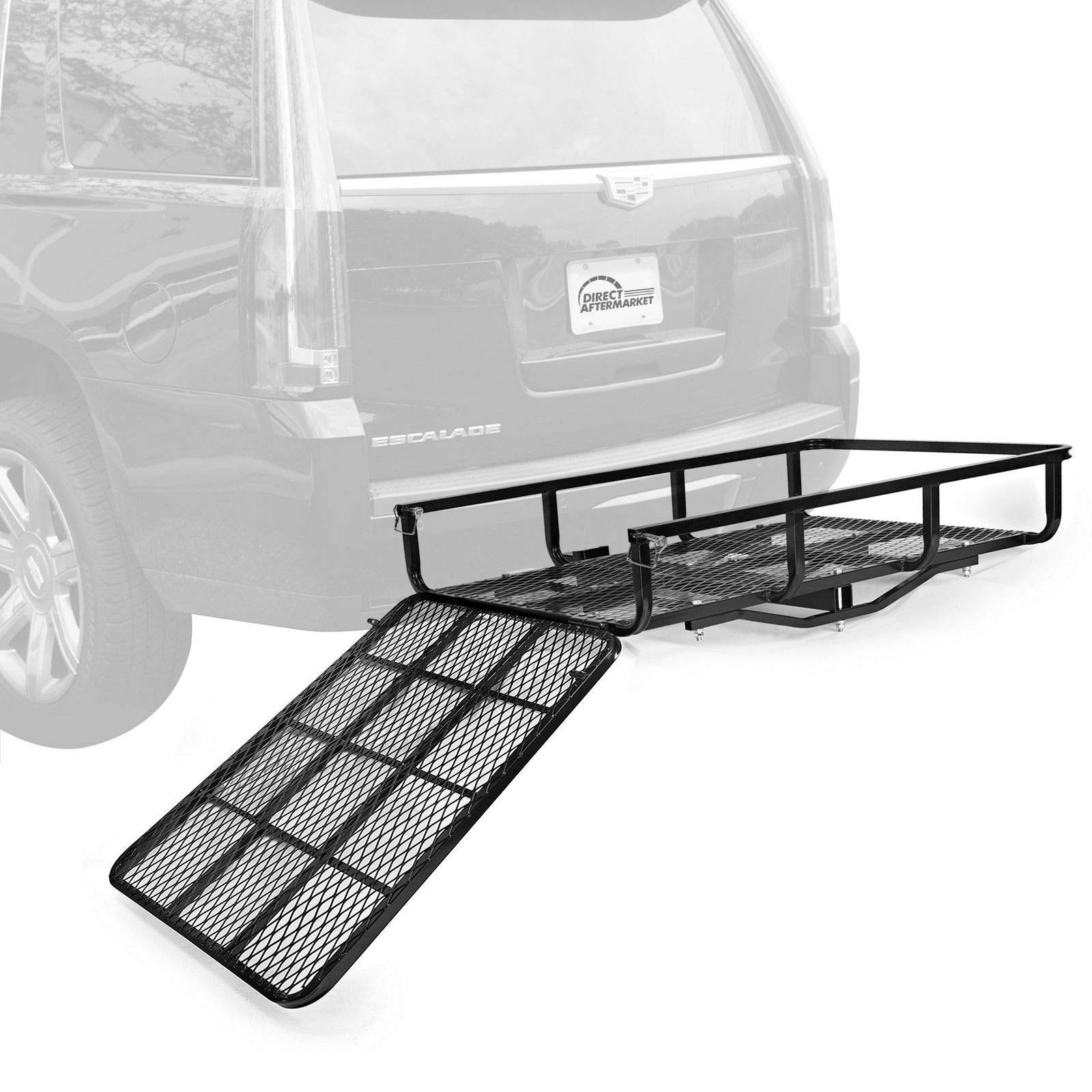 JMTAAT Heavy Duty 500Lb Capacity Electric Wheelchair Carrier with Hitch & Loading Ramp - Mobility Scooter Cargo Basket for Outdoor Travel & Daily Use