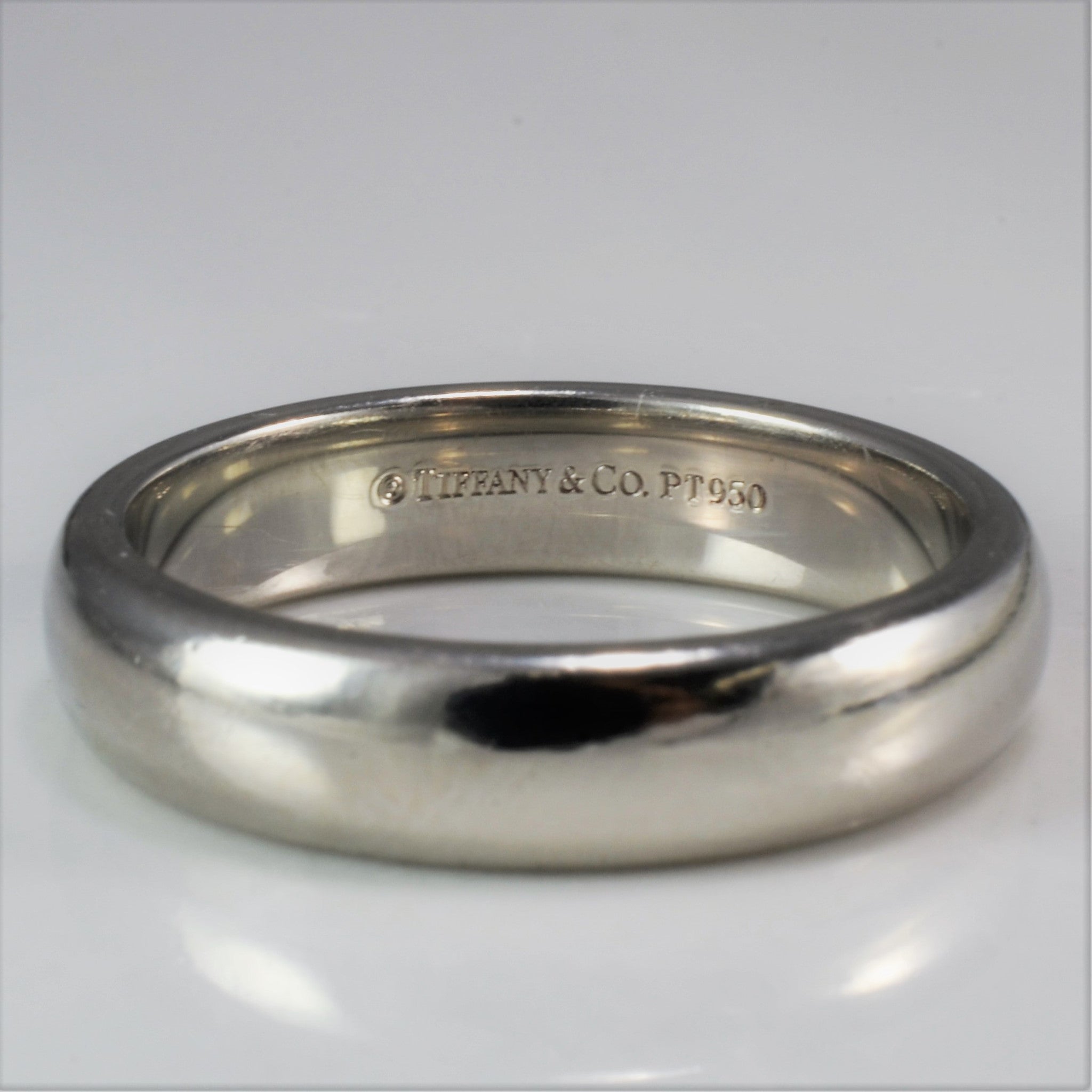 Tiffany & Co. Classic Wedding Band Ring for Women - Size 6.75 - Elegant Platinum Wedding Ring for Brides, Engagement & Anniversary Gifts