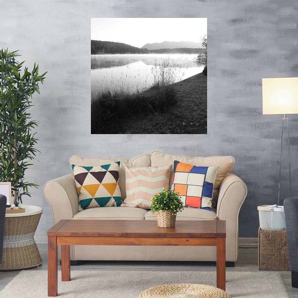 Misty Lake Fine Art Canvas Print by Carol Robinson - 22x22 Inch Ready to Hang Wall Decor for Living Room, Bedroom, Office & More - Perfect for Home, Office & Commercial Spaces