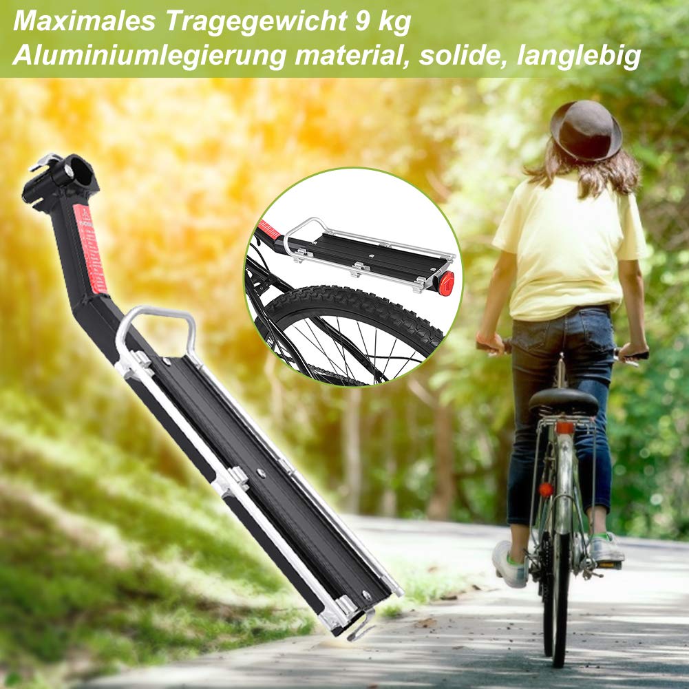 VGEBY Aluminum Alloy Bicycle Rear Rack - Heavy Duty Touring Carrier for Luggage & Cargo | Perfect for Cycling Commuting, Camping Trips & Outdoor Adventures
