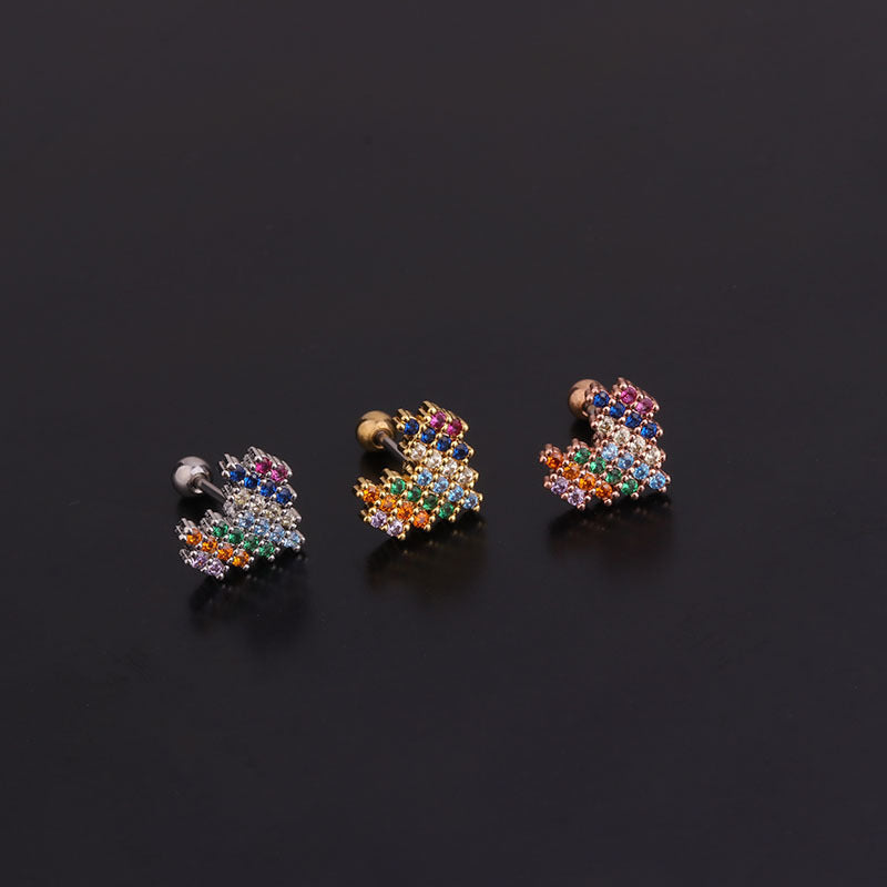 20G Cartilage Pride Conch Stud Earrings - Hypoallergenic Surgical Steel Body Jewelry for Women | Perfect for Piercing, Daily Wear & Special Occasions