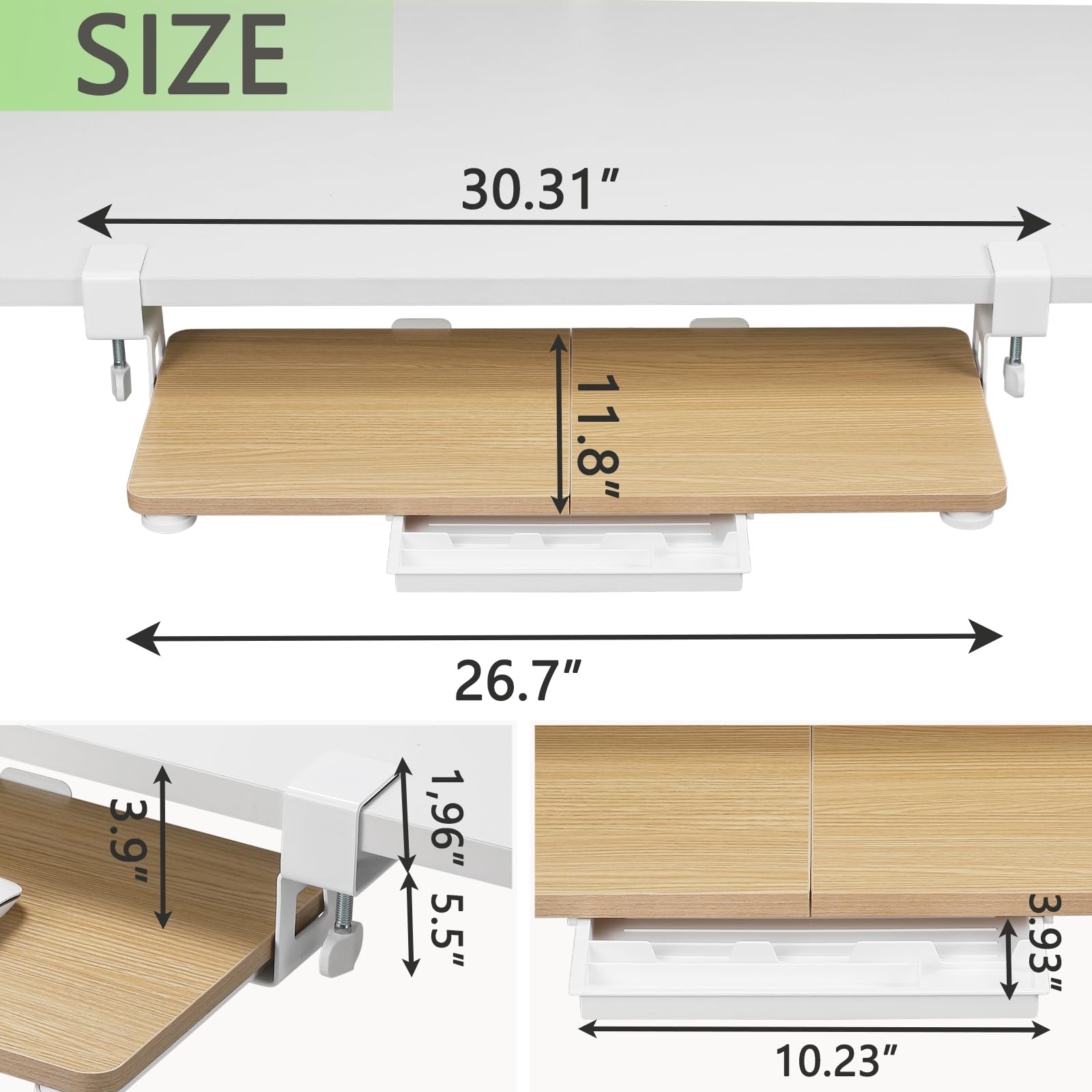 Ergonomic Under Desk Keyboard Tray - 26.77