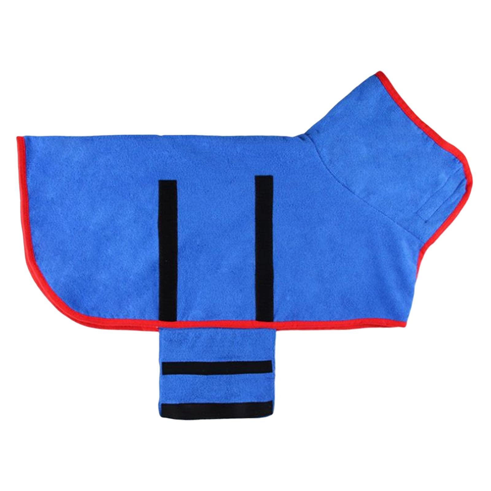 Yajuyi Dog Bathrobe Towel - Durable Quick-Drying Adjustable Pet Bath Robe for Small to Medium Dogs | Soft Absorbent Microfiber Post-Bath Wrap | Perfect for Grooming, Spa Day & After Swimming (Blue, Size S)