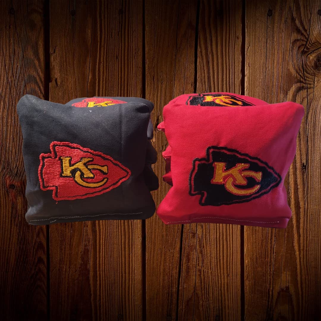 Premium Chiefs Cornhole Bags Set of 8 - Official NFL Licensed Game Bags for Tailgating, Backyard Parties & Outdoor Fun