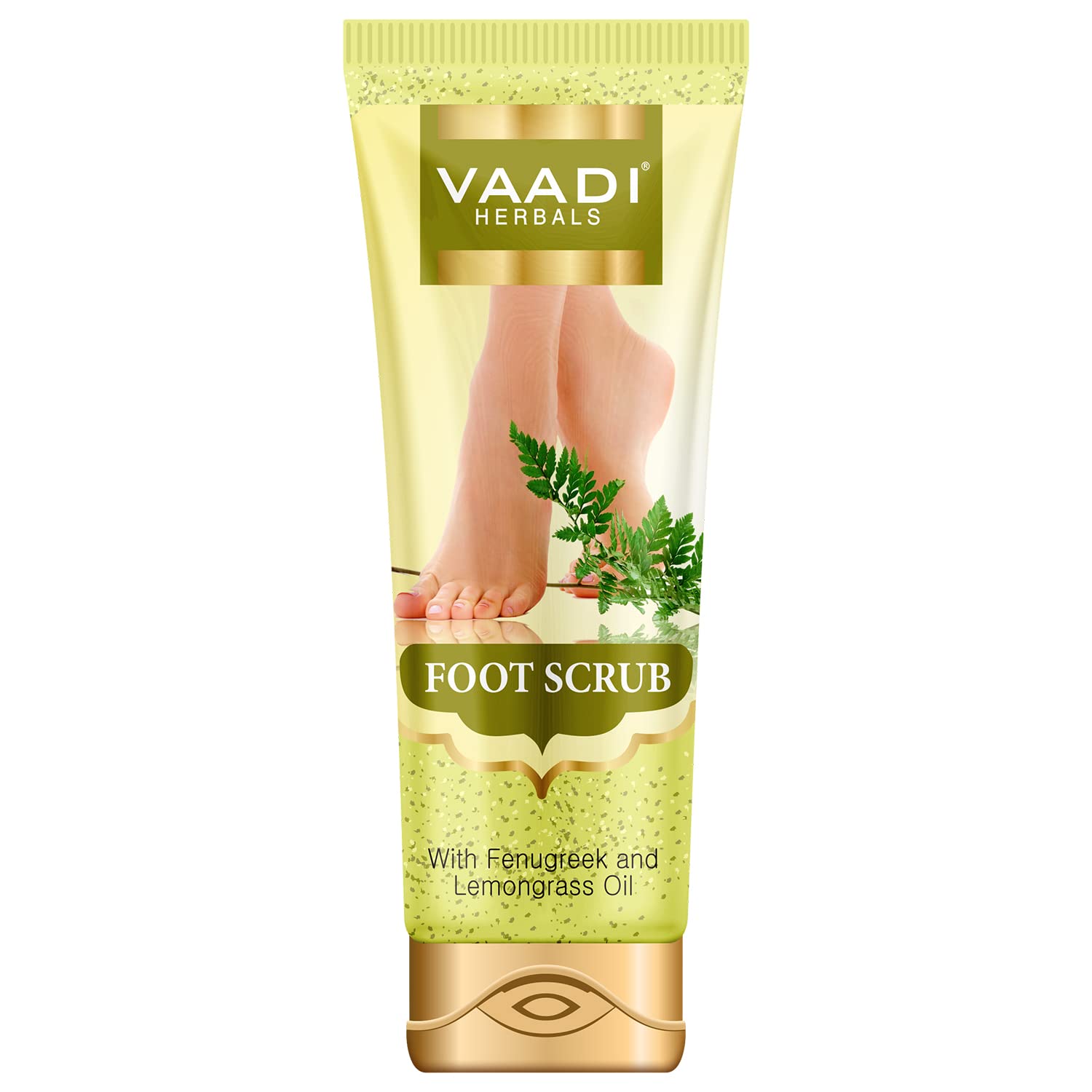 Vaadi Herbals Natural Foot Scrub & Exfoliator Cream - Anti-Fungal Callus Remover, Therapeutic Foot Care for Soft Smooth Feet - Fast Absorbing Formula (110g) - Perfect for Pedicures, Cracked Heels & At-Home Foot Spa Treatments