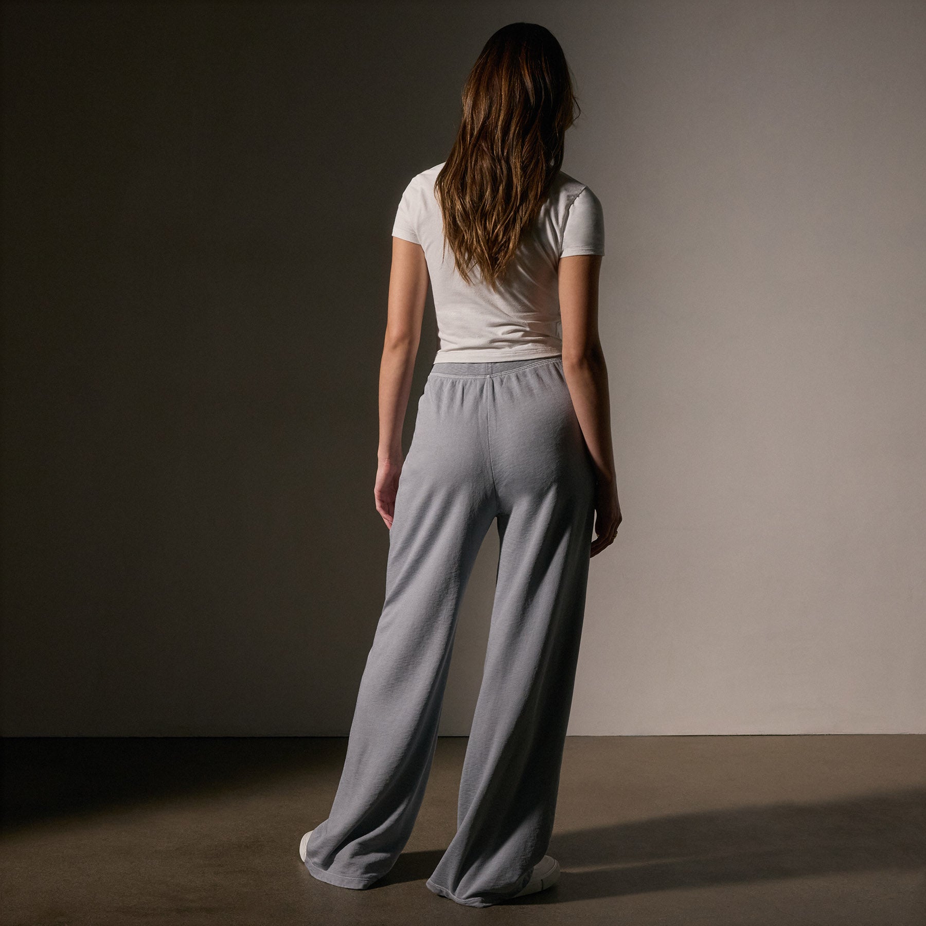 Women's High Waisted Wide Leg Sweatpants - Soft Grey Joggers for Lounge & Yoga | Comfortable Casual Pants for Home, Travel & Workout