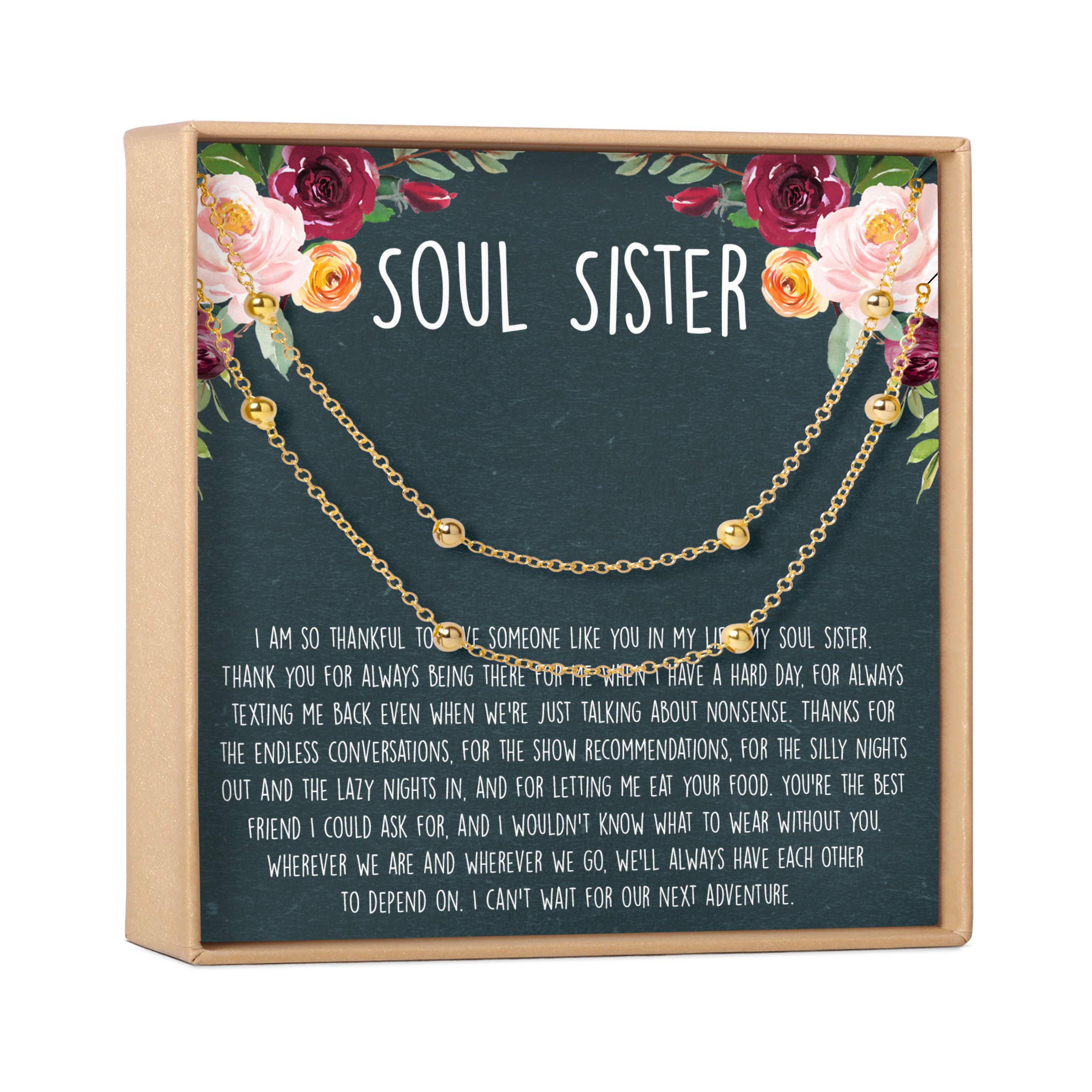 Dear Ava Soul Sisters Bracelet Set - Best Friend Gift Jewelry for Long Distance Friendship, Inspirational Quotes, Friends Forever - Heartfelt Card & Jewelry Gift for Birthday, Holidays & Special Occasions (Set of 2 Dot Bracelets) - Perfect for Sisterhood Bonding, BFF Gifts & Meaningful Moments