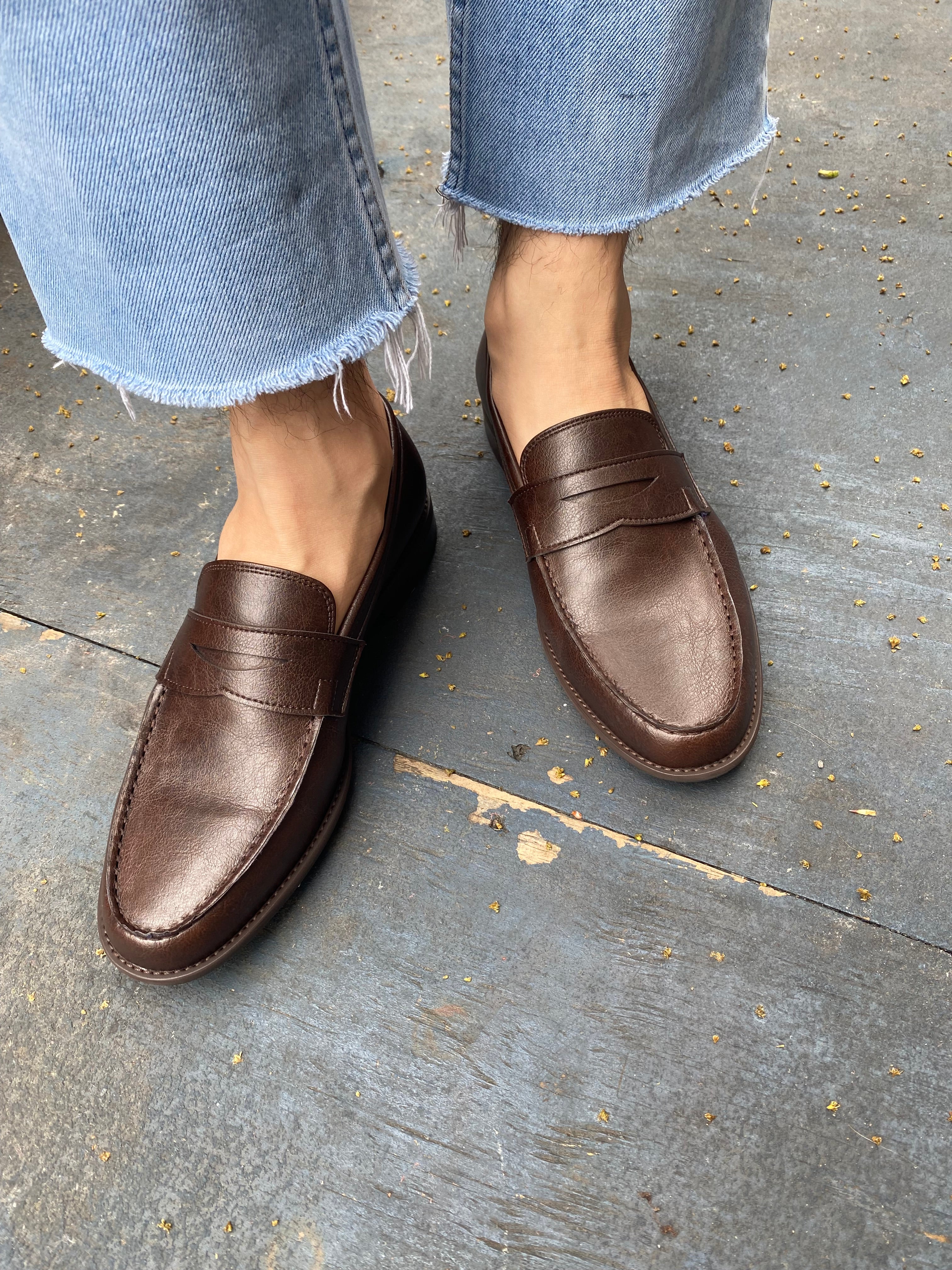 Premium Novacas Brown Anthony Loafers for Men - Comfortable & Stylish Slip-On Shoes for Business, Casual & Office Wear