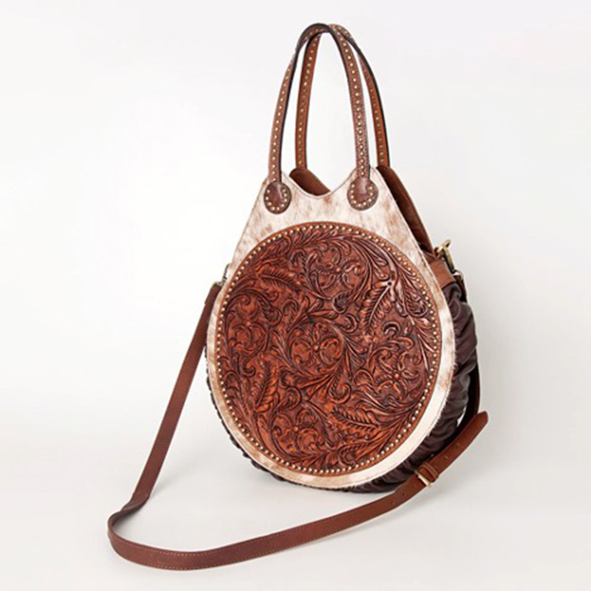 American Darling Round Concealed Carry Bag - Premium Leather Crossbody Purse for Women | Perfect for Travel, Shopping & Everyday Use