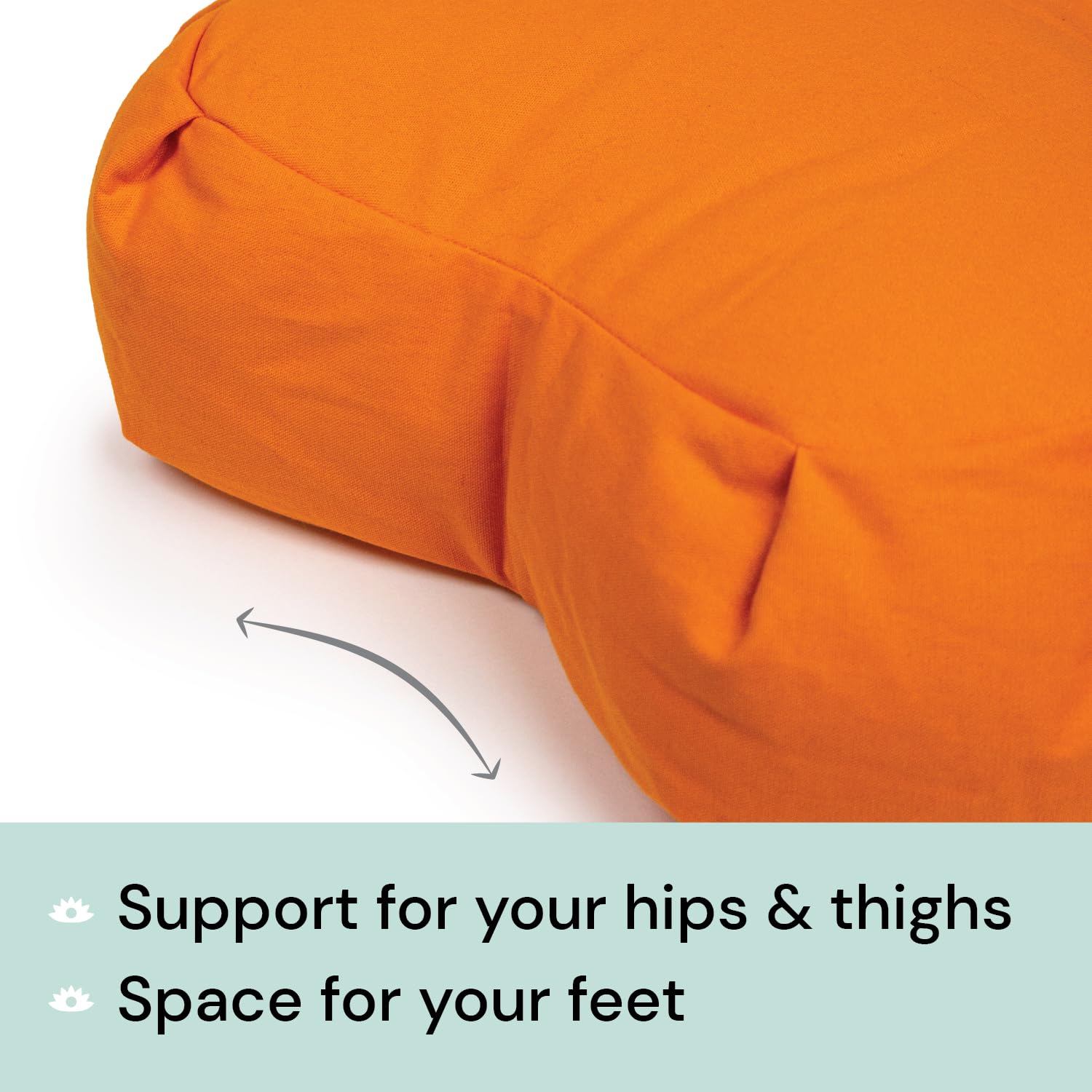 Premium Buckwheat Husk Filled Meditation Cushion - Crescent Zafu Yoga Pillow (Green Grass Color) | Made in USA | Perfect for Yoga, Zen Meditation & Floor Seating
