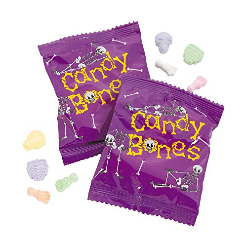 Halloween Skeleton Bones Candy - 19 Individually Wrapped Packs | Assorted Tart Fruit Flavors | Trick or Treat Party Favors, Classroom Treats & Spooky Decorations