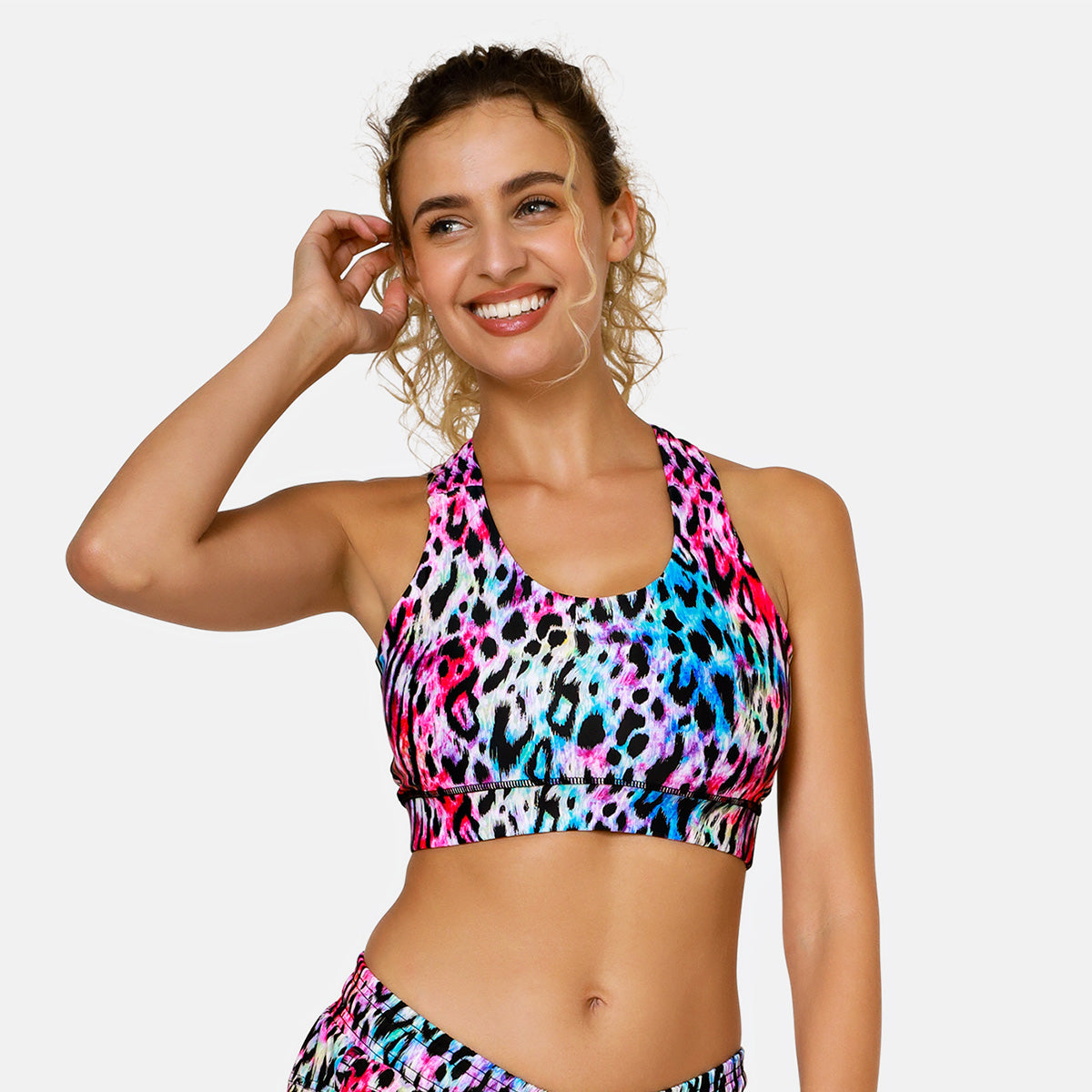 Bengal Blush Cross Back Bra - Women's Supportive Sports Bra for Yoga, Running & Gym Workouts - Comfortable & Breathable Activewear