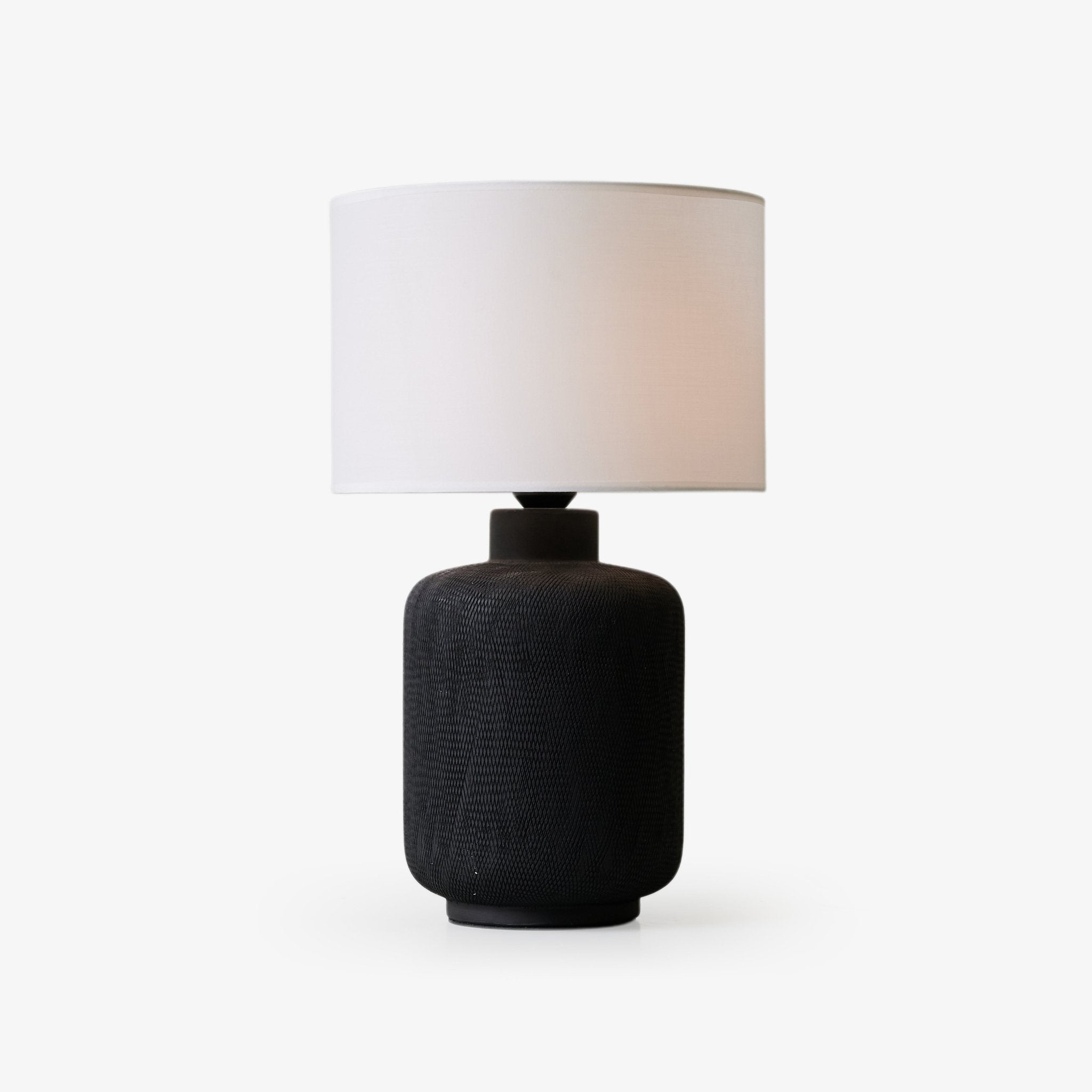 Modern Nocturne Textured Black Table Lamp - Stylish Bedside & Living Room Lighting for Home Decor