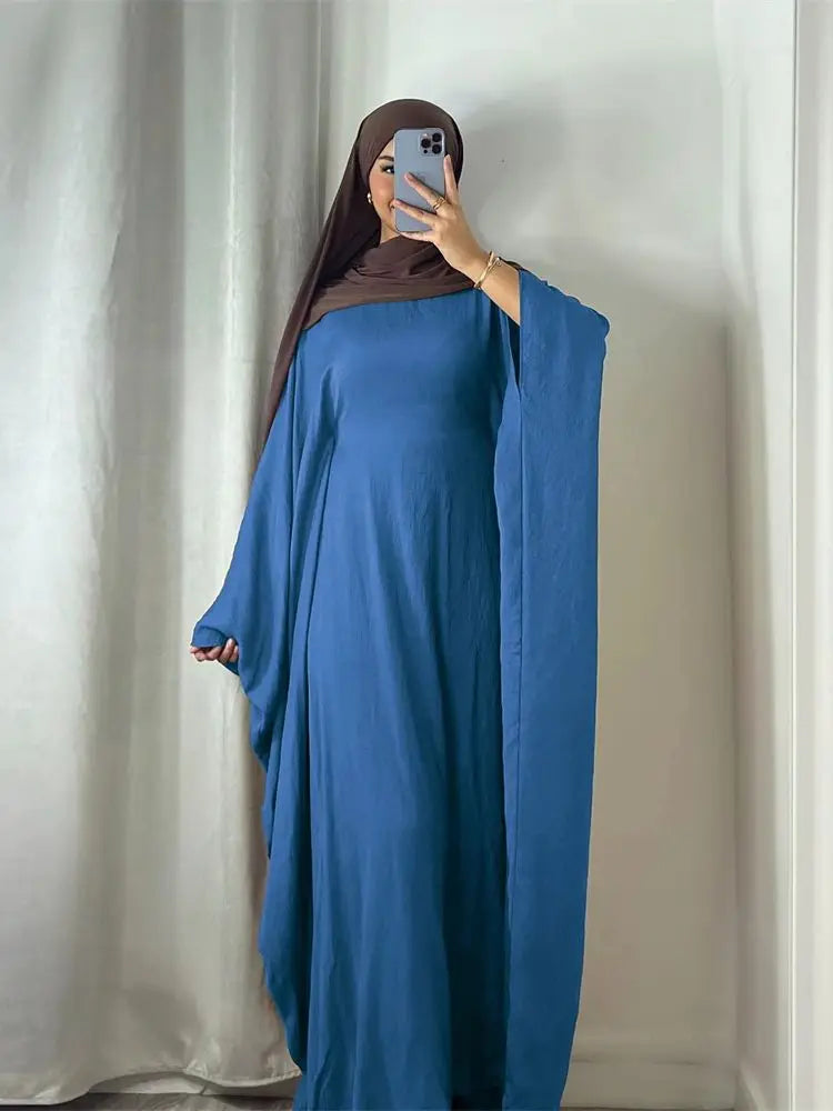 Soft Crepe Khimar Butterfly Batwing Abaya - Elegant Muslim Prayer Dress for Women | Perfect for Prayer, Mosque, and Special Occasions