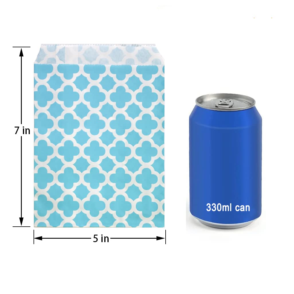 200 Pcs Blue Polka Dot Candy Buffet Bags - 5x7 Inch Small Cookie Treat Bags for Wedding, Birthday Party Favors - Perfect for Baby Showers, Bridal Showers & Holiday Events
