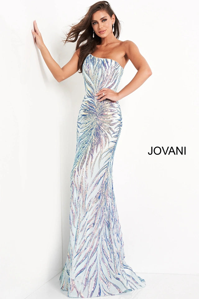 Azaya One Shoulder Sequin Sheath Gown - Jovani 05664 | Elegant Evening Dress for Prom, Cocktail Party & Black Tie Events