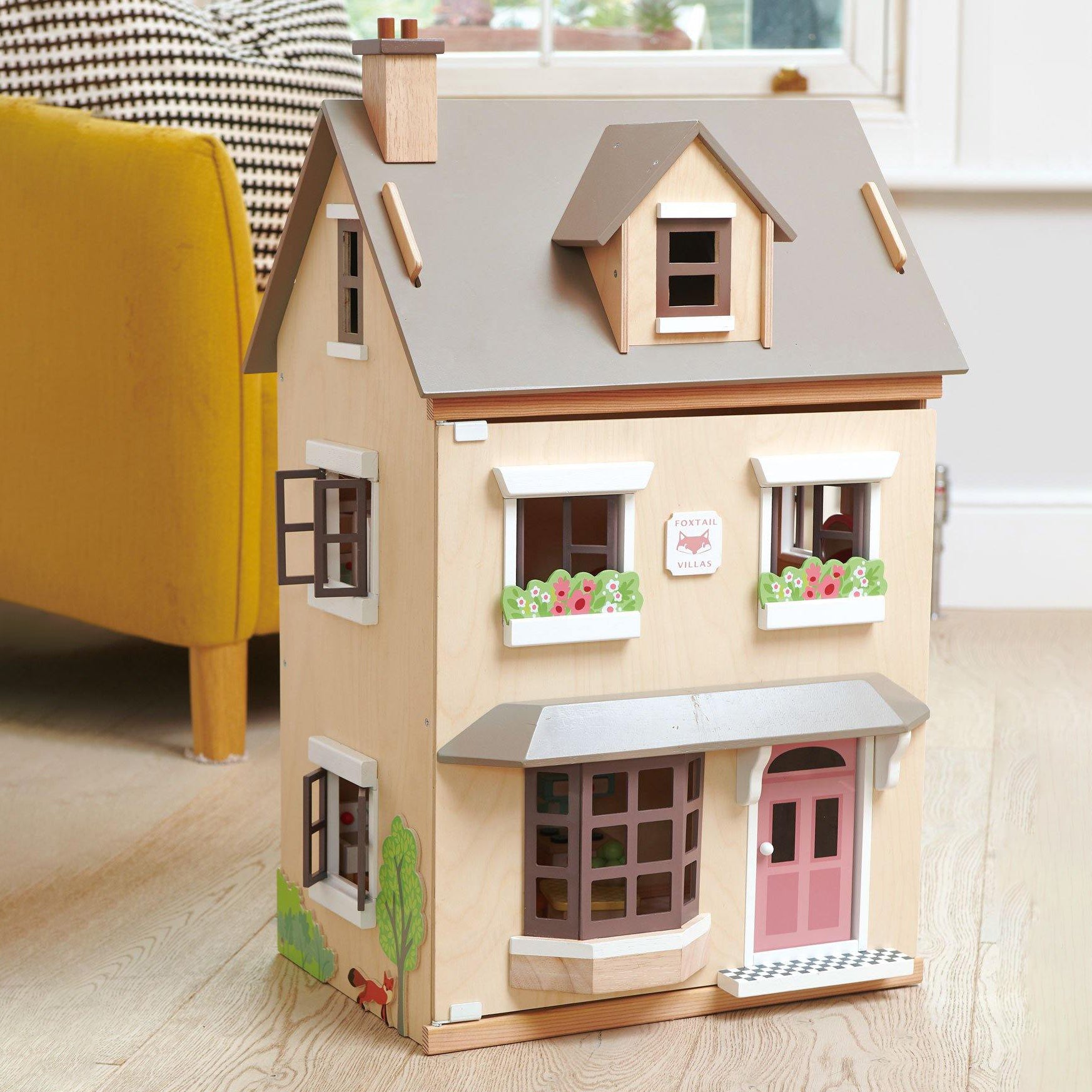 Foxtail Villa Doll House - Miniature Wooden Dollhouse for Kids & Collectors | Perfect for Playtime, Room Decor & Gift Giving