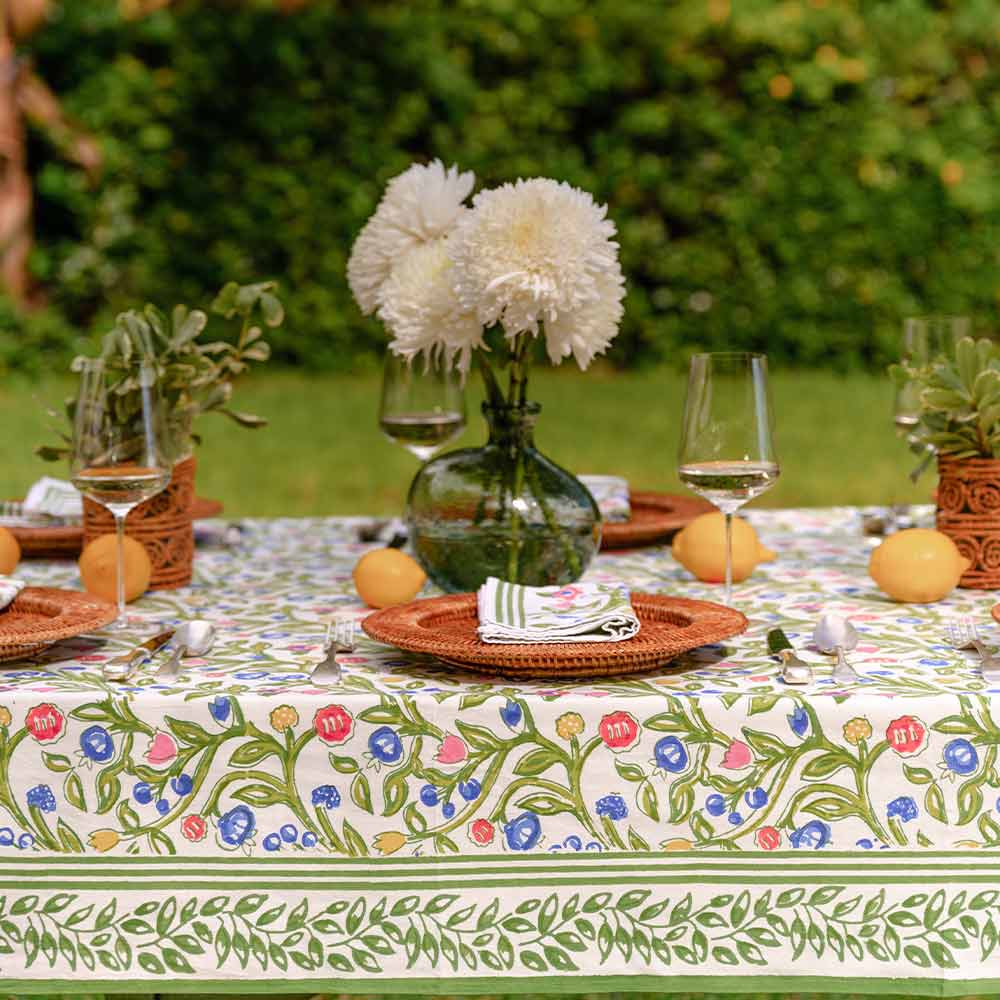 Emma Premium Cotton Tablecloth - Elegant & Durable for Dining, Parties & Home Decor - Washable & Wrinkle-Resistant