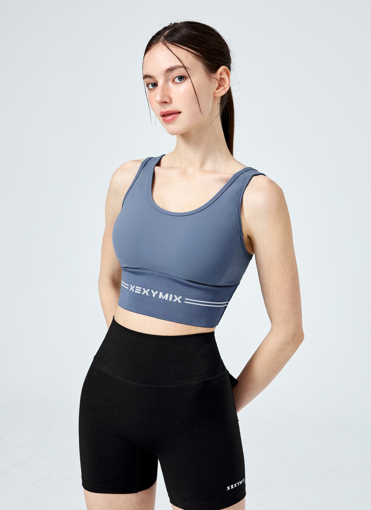 Black Label Power Rise Logo Banding Bra Top - High Support Sports Bra for Women - Perfect for Yoga, Running & Gym Workouts