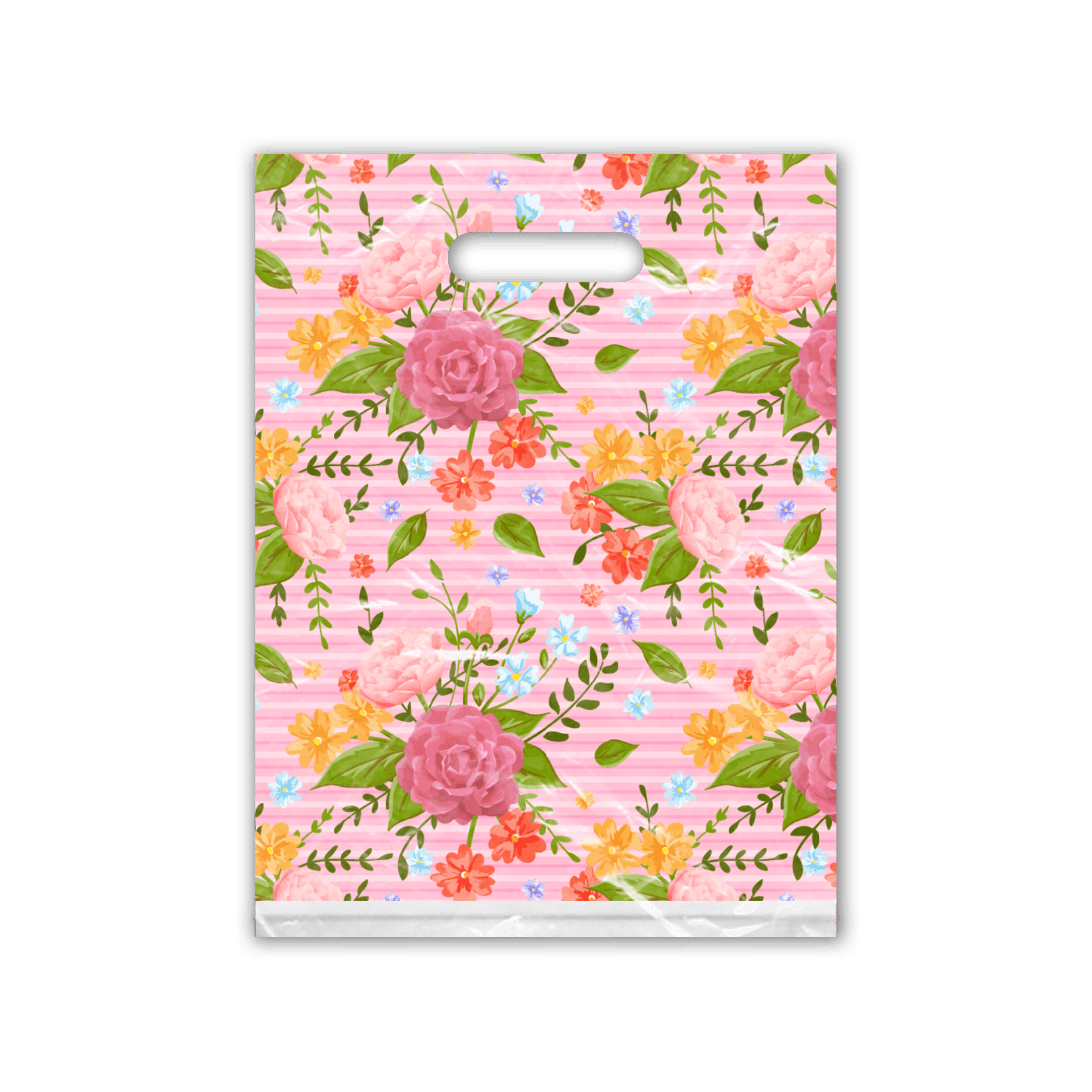 9x12 Floral Roses Designer Poly Plastic Merchandise Bags - Premium Printed Shopping Bags for Retail Boutique, Gift Wrapping & Party Favors
