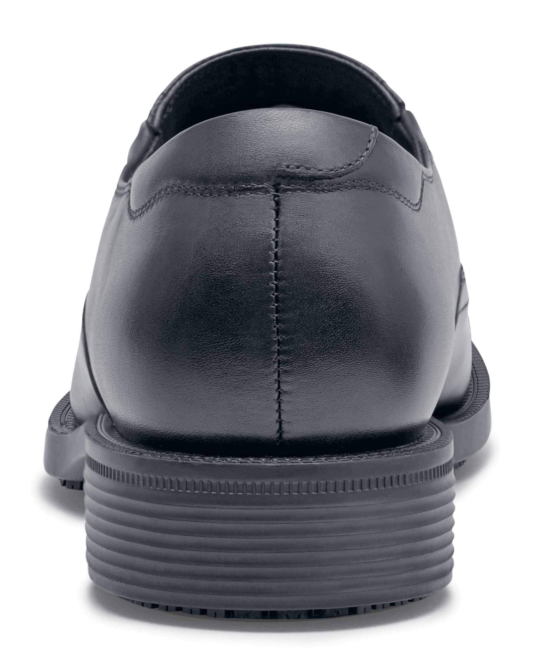 Slip-Resistant Men's Leather Slip-On Dress Shoes for Crews Statesman - Non-Slip Work Shoes for Restaurant, Hospitality & Office Professionals