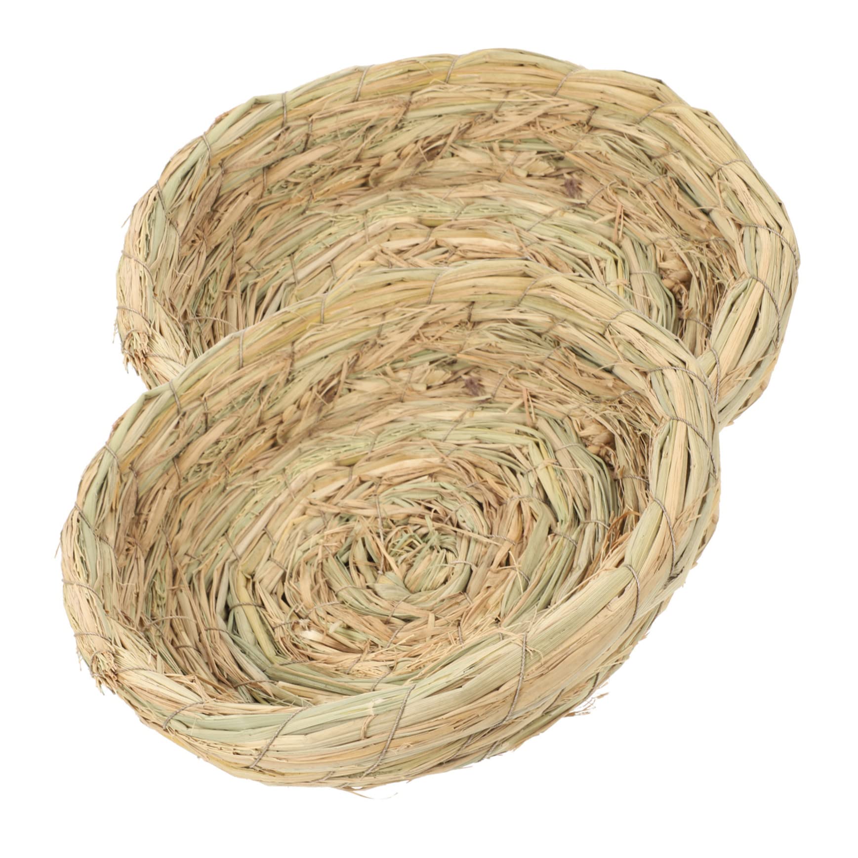 NOLITOY 2PCS Handwoven Natural Straw Bird Nest - Breeding & Hatching House for Doves, Pigeons, Parrots, Rabbits, Hamsters, Gerbils & Guinea Pigs - Perfect for Cage Accessories & Small Pet Comfort