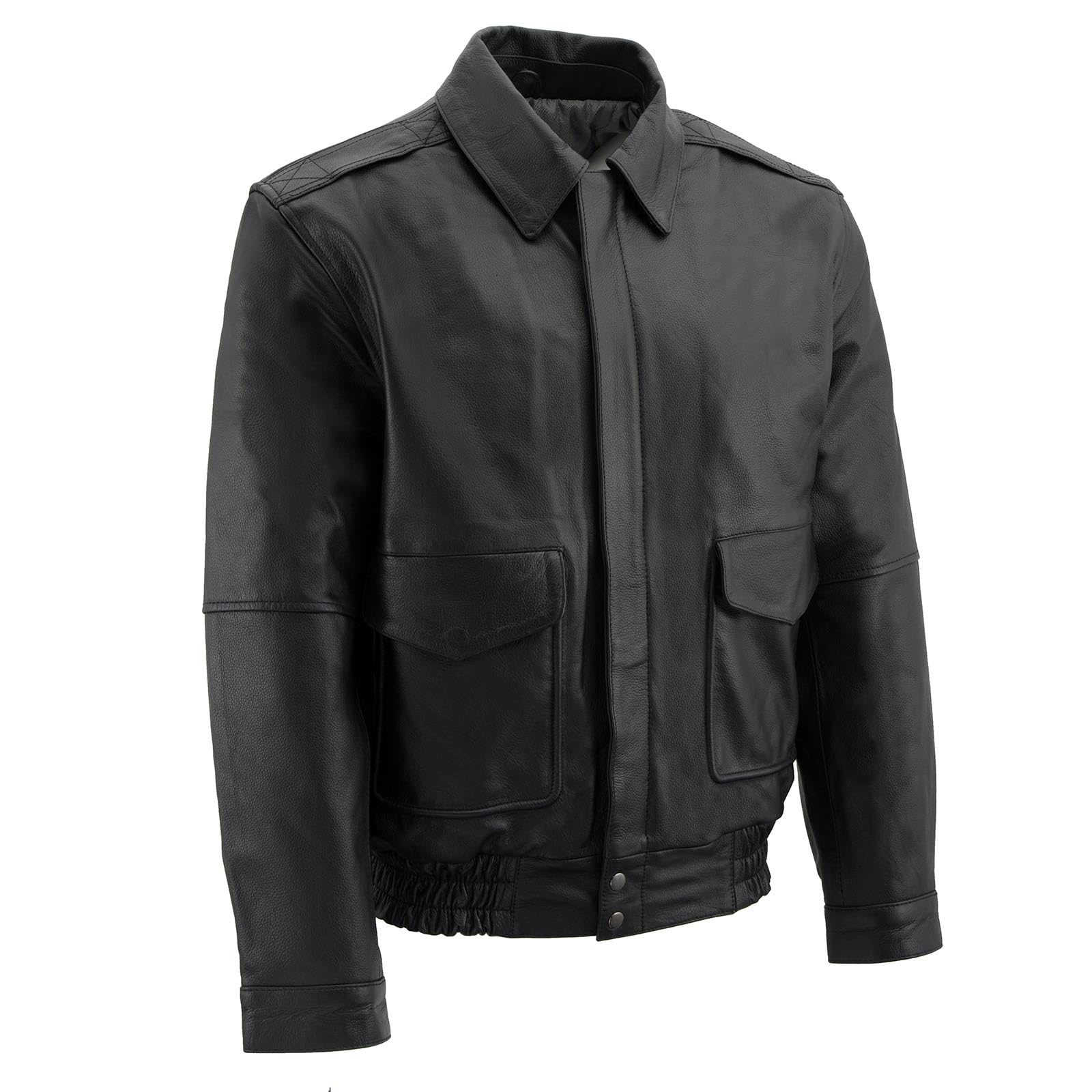 Milwaukee Leather Men's Classic Black Bomber Jacket - Genuine Leather Motorcycle Jacket for Men, SFM1519, Size 4X-Large - Perfect for Riding, Casual Wear & Outdoor Adventures