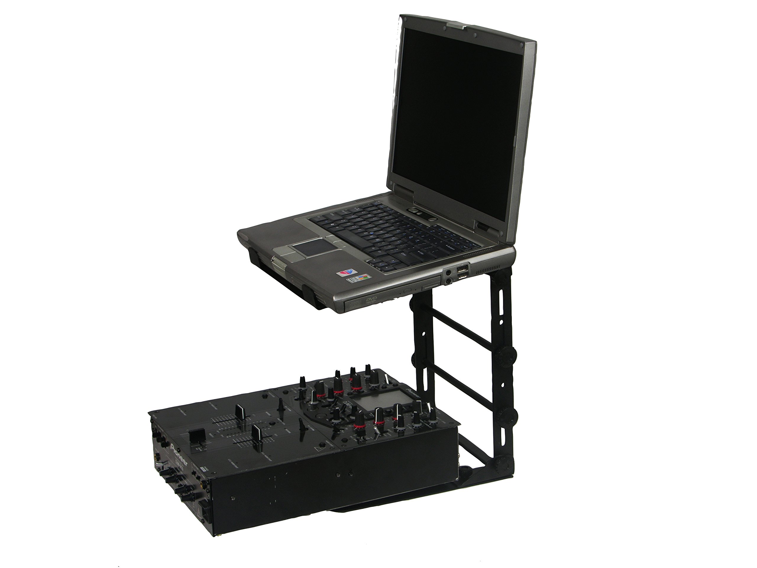Odyssey LSTANDM Professional DJ Stand - Adjustable Height DJ Equipment for Turntables & Mixers - Perfect for Home Studios, Clubs & Live Performances