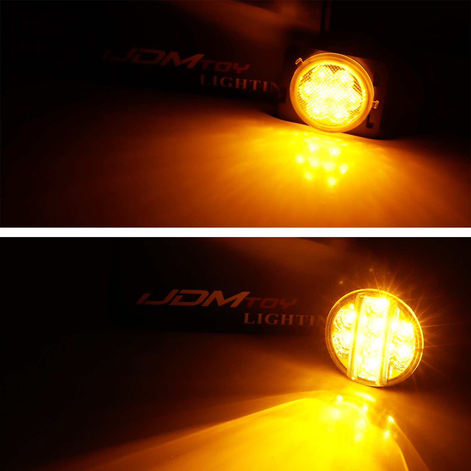 iJDMTOY Smoked Lens LED Daytime Running Lights (DRL) & Turn Signal Lamps with Fender Flare LED Side Markers Combo Kit - Compatible with 2007-2017 Jeep Wrangler JK - Upgrade for Off-Road & Night Driving Safety