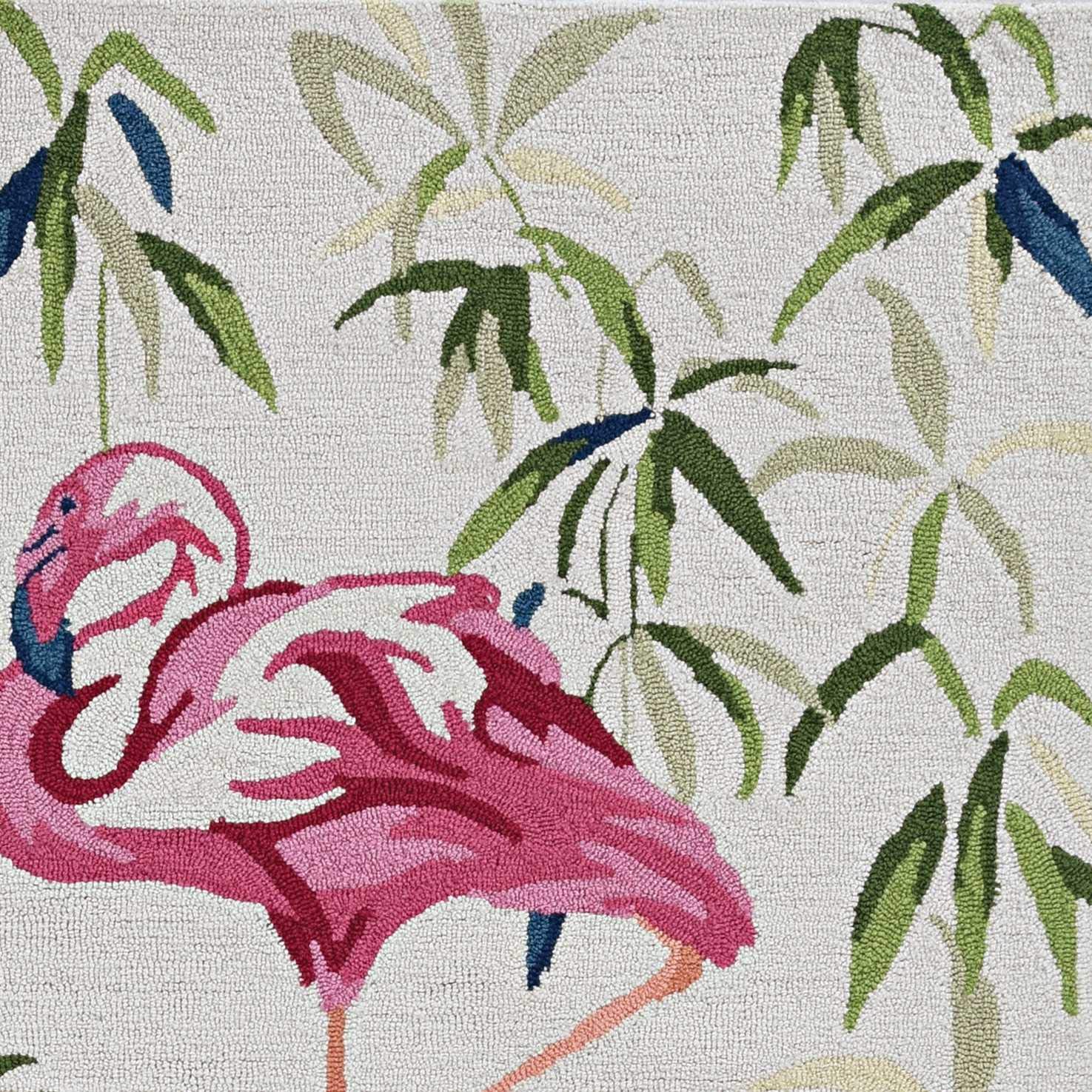 HomeRoots 5' X 7' Ivory or Pink Flamingo Indoor Area Rug - Soft Non-Slip Living Room Carpet for Bedroom, Nursery & Dorm Decor