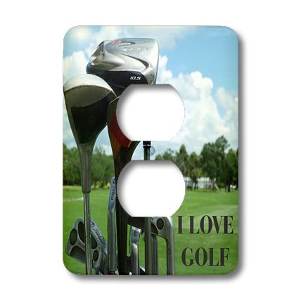 3D Rose Two Plug Outlet Cover with Loving Golf Design - Decorative Electrical Outlet Cover for Home, Office & Golf Enthusiasts - Perfect for Bedroom, Living Room & Golf-Themed Spaces