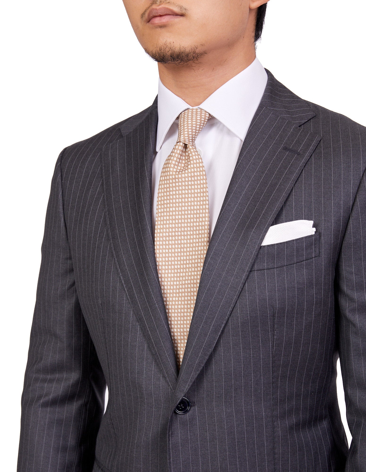 HENRY SARTORIAL Men's Premium Dun Full Canvas Striped Wool Suit - Charcoal Gray | Classic Business Attire for Office, Weddings & Formal Events