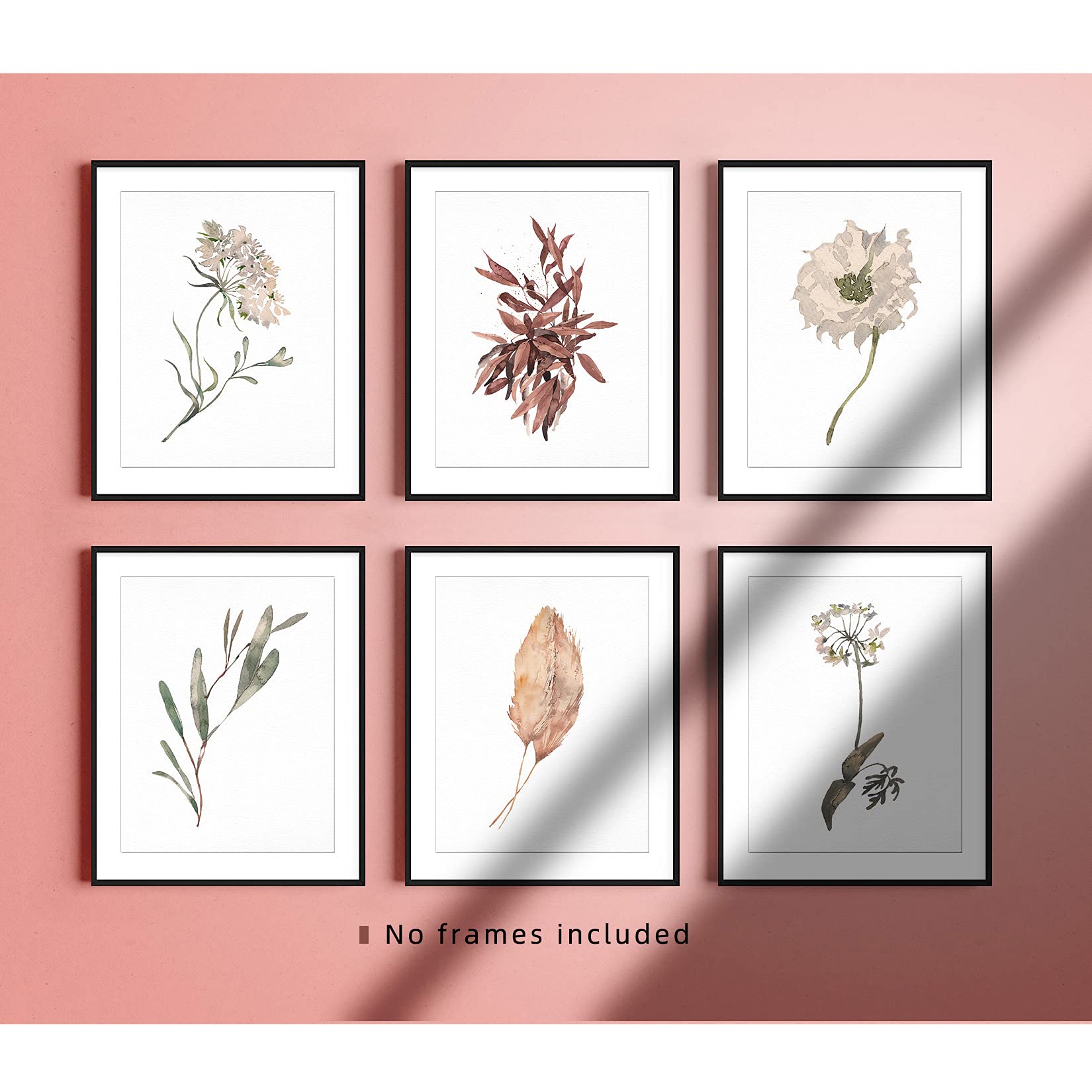 Boho Poster Prints - Set of 6 Unframed 8x10 Canvas Wall Art with Plant Designs, Aesthetic Home Decor for Bedroom, Living Room & Office | Perfect for Boho Chic Interior Design